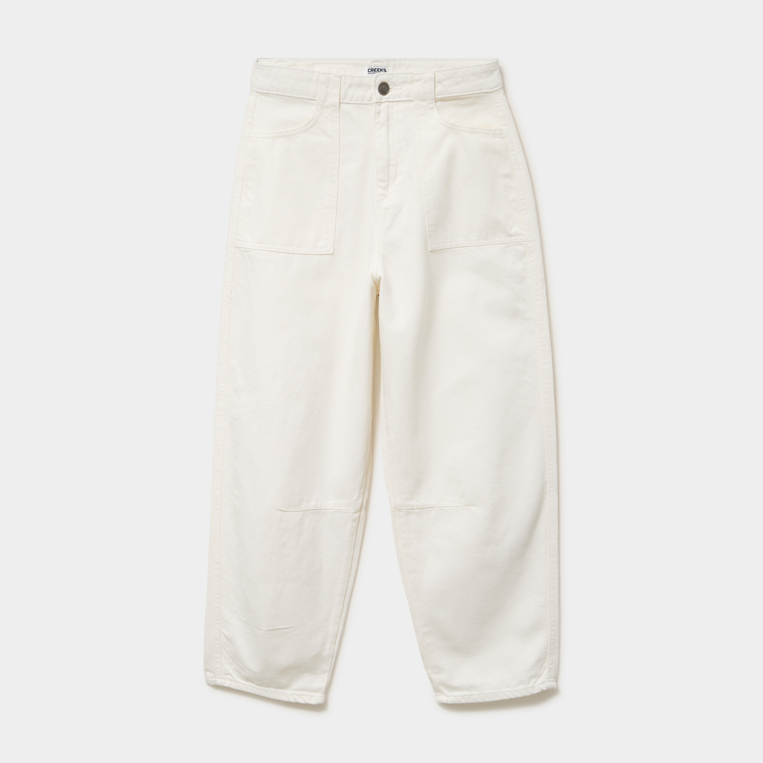 Pantalon balloon 7/8&egrave;me coton ecru femme