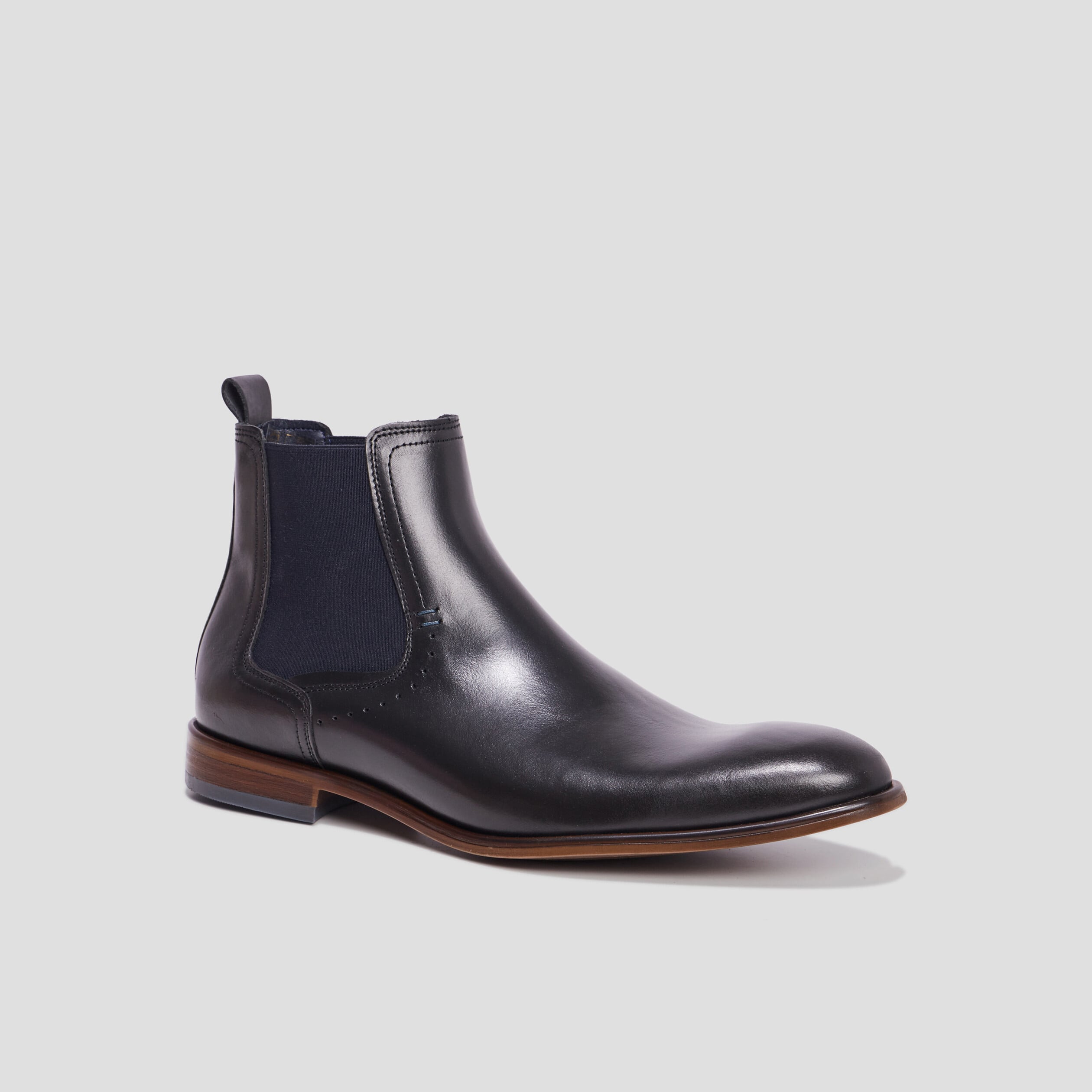 Bottines chelsea en cuir noir homme