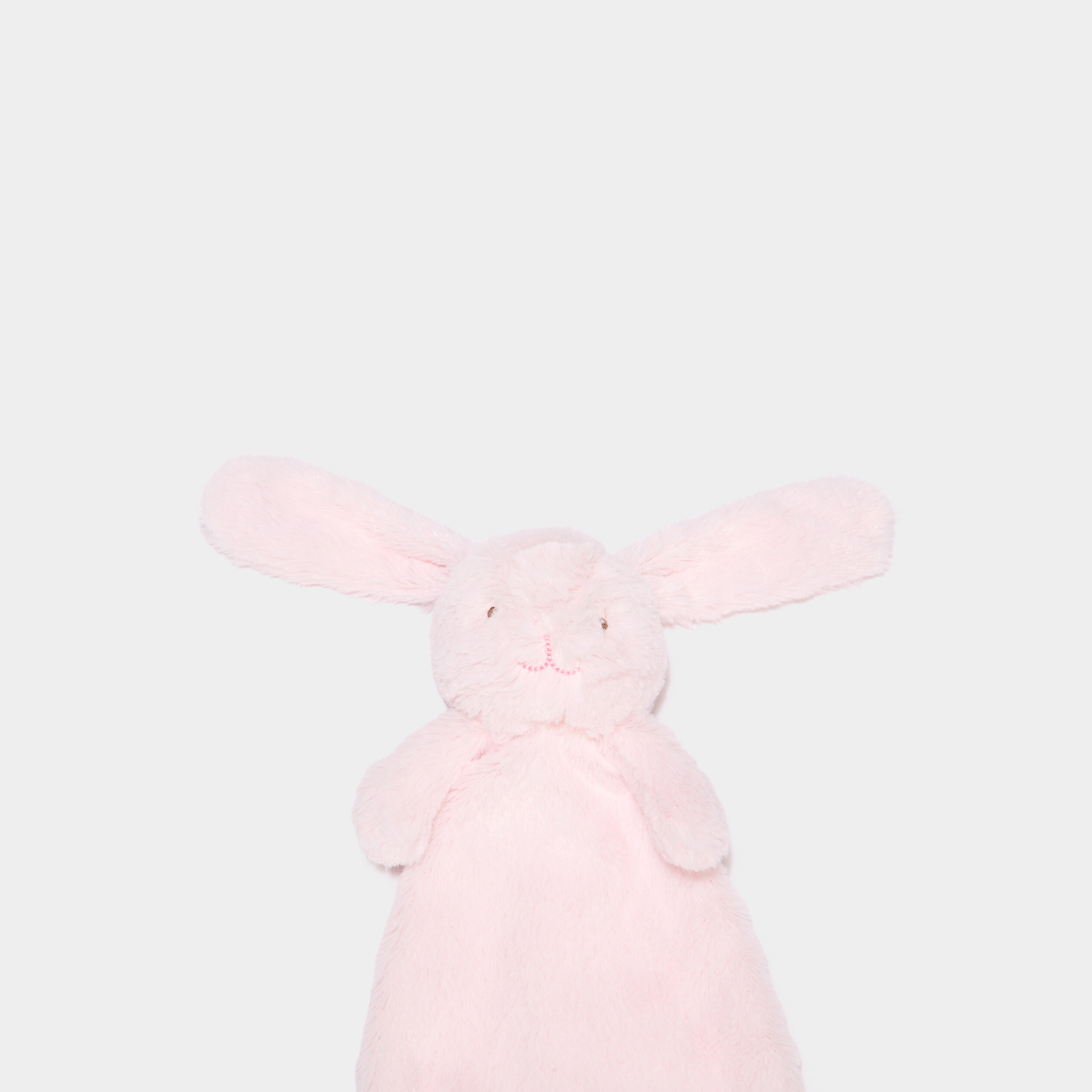 Doudou lapin fausse fourrure rose clair b&eacute;b&eacute;