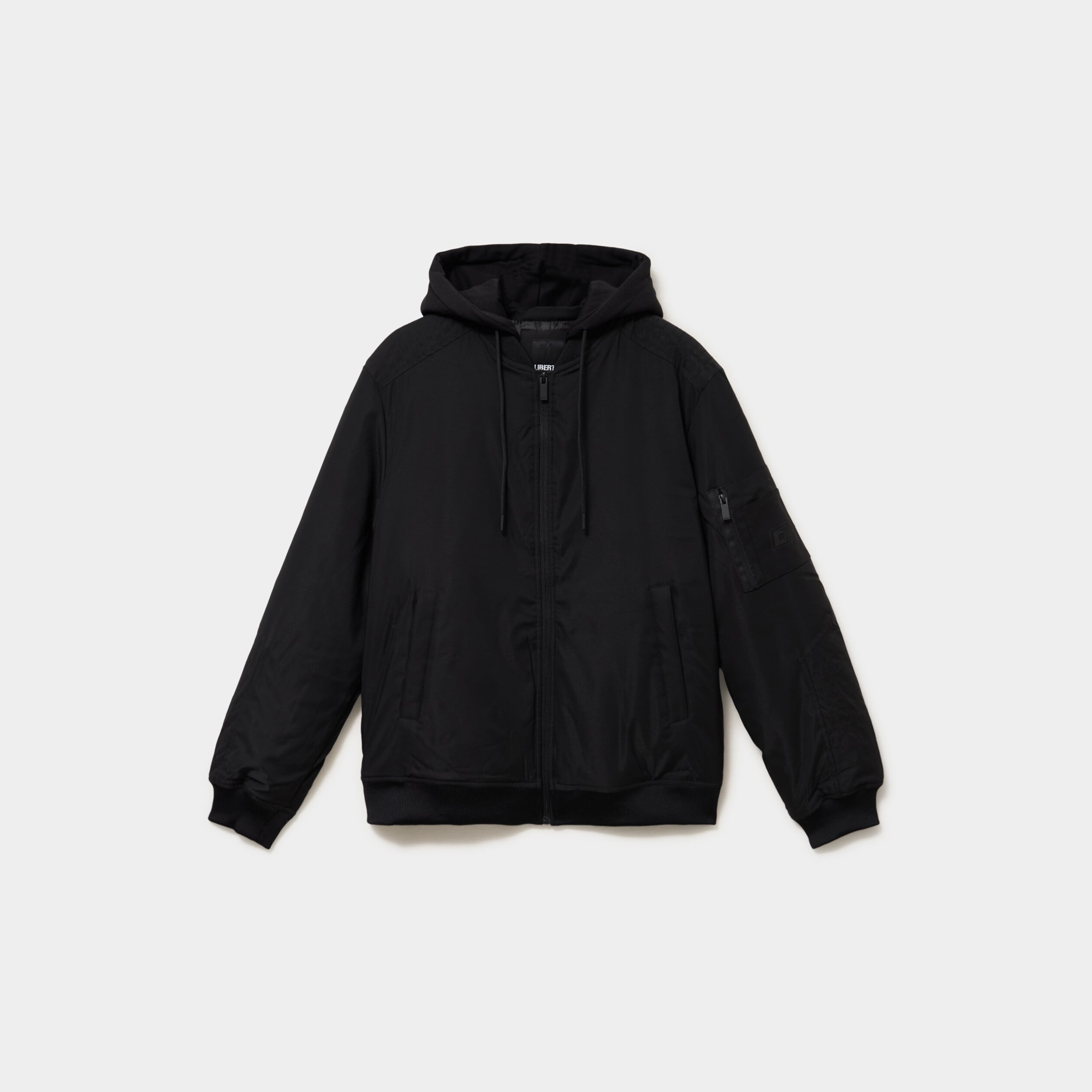 Veste bomber d&eacute;perlante capuche amovible noir homme