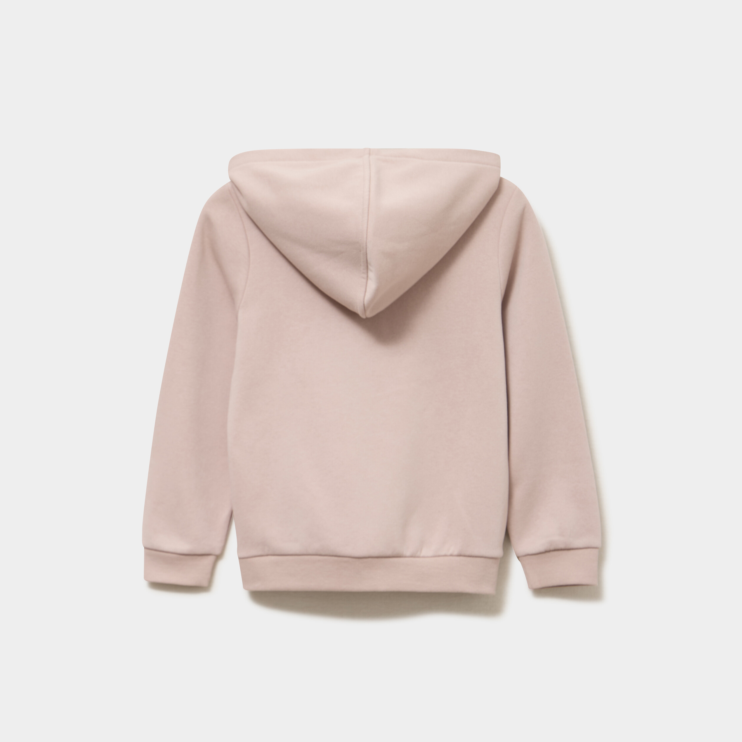 Sweat zipp&eacute; &agrave; capuche droit molleton taupe fille