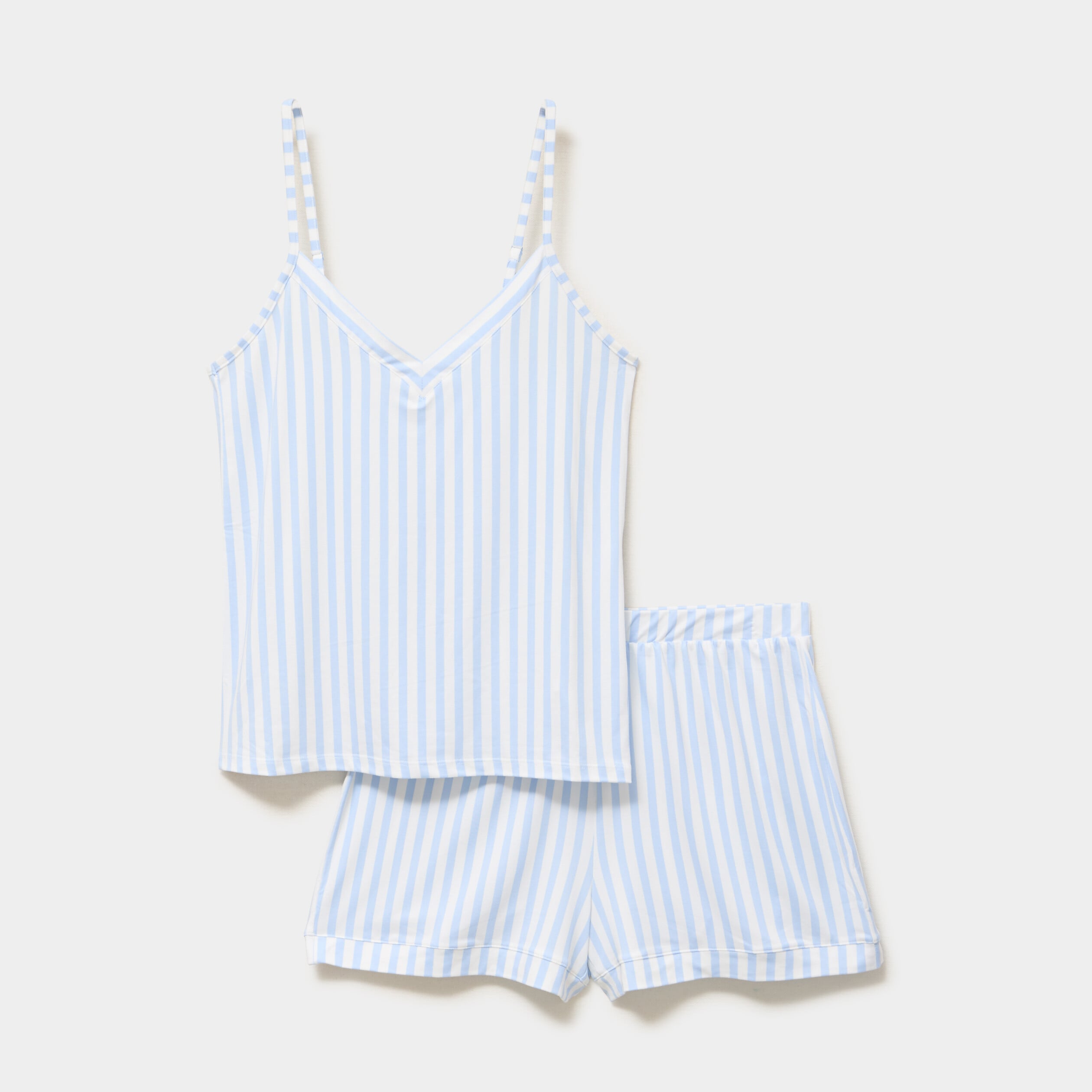 Ensemble pyjama short et d&eacute;bardeur blanc femme