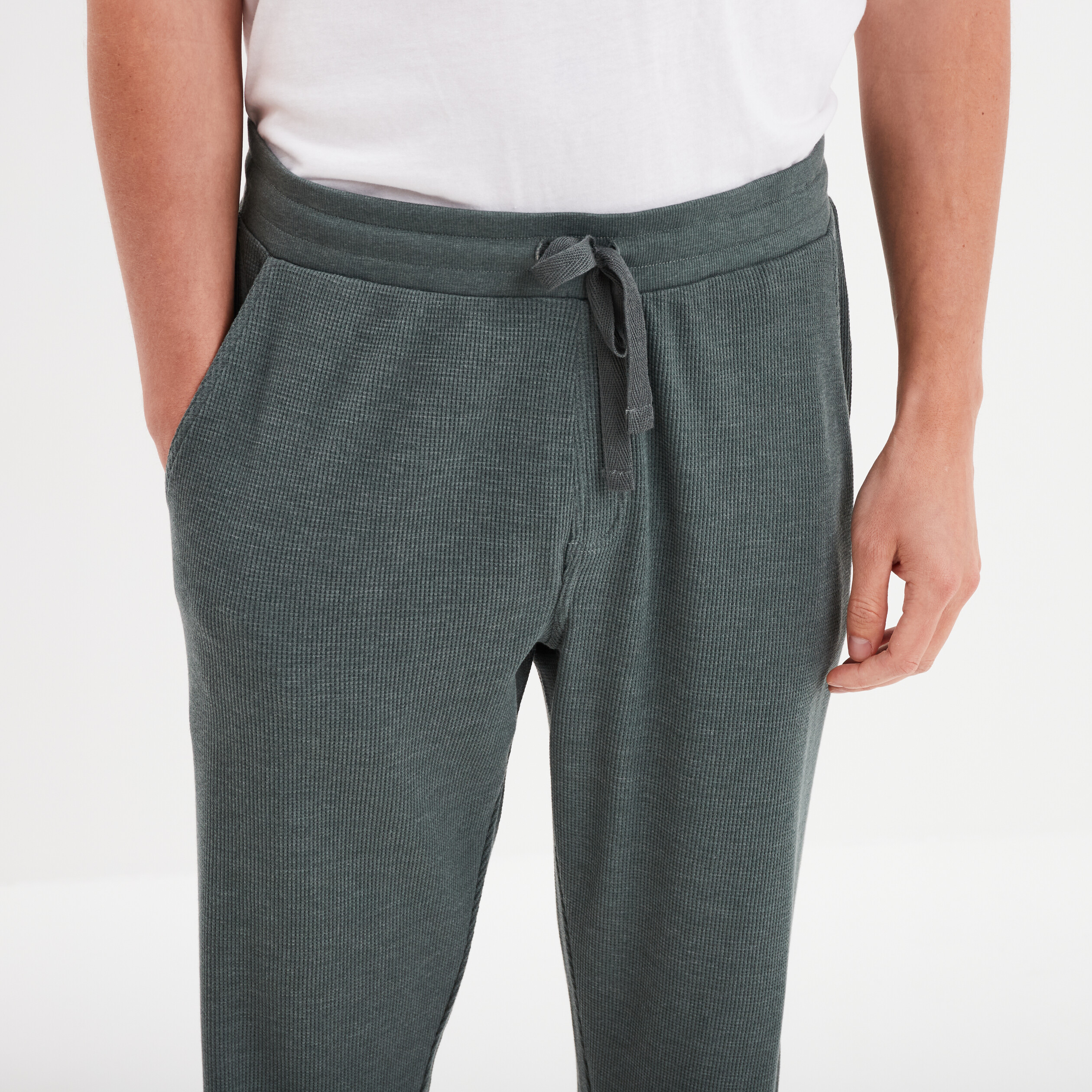 pantalon de pyjama coton vert kaki homme Pantalon de pyjama coton vert kaki homme