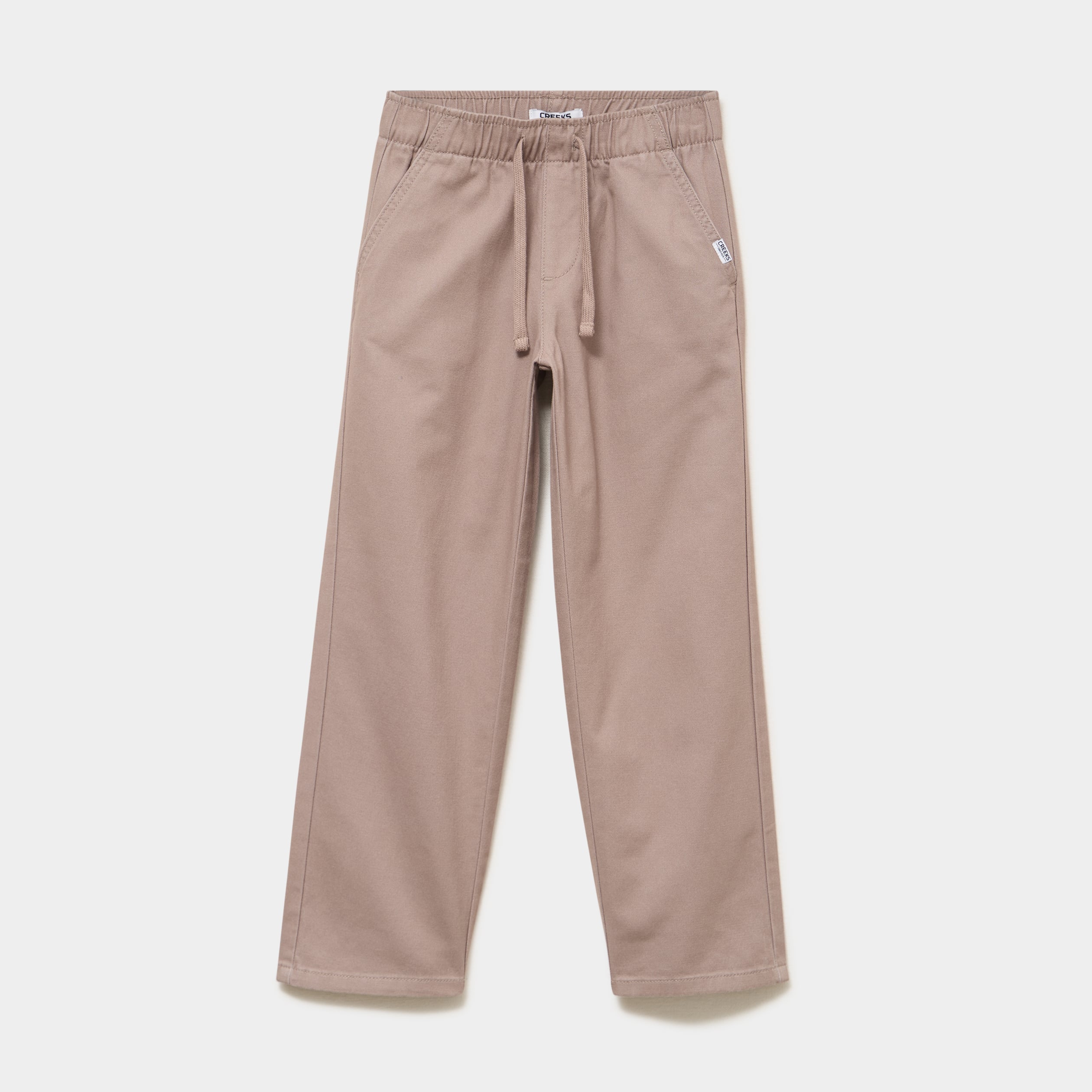 Pantalon relaxed taille ajustable coton gris gar&ccedil;on