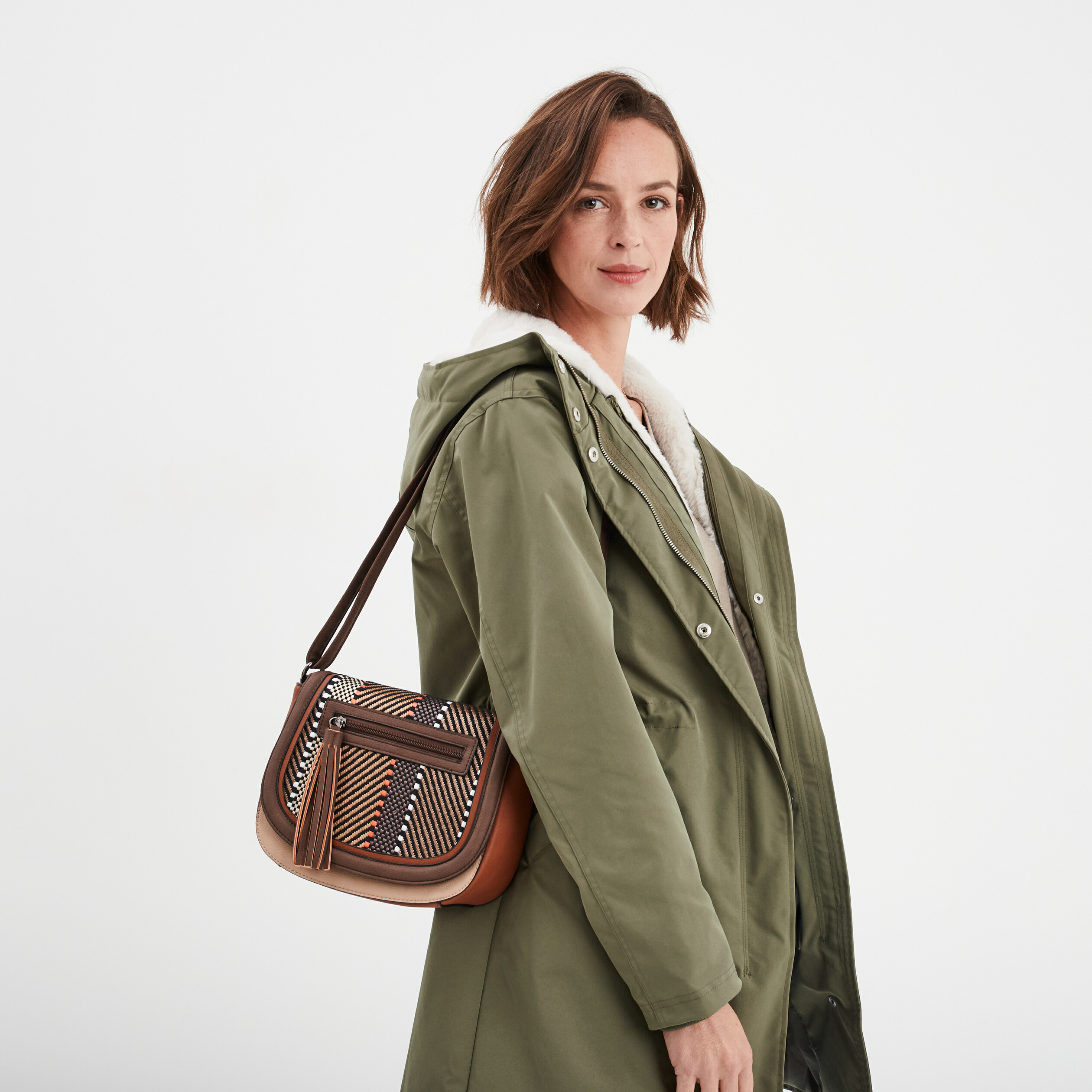 sac besace arrondi marron femme Sac besace arrondi marron femme