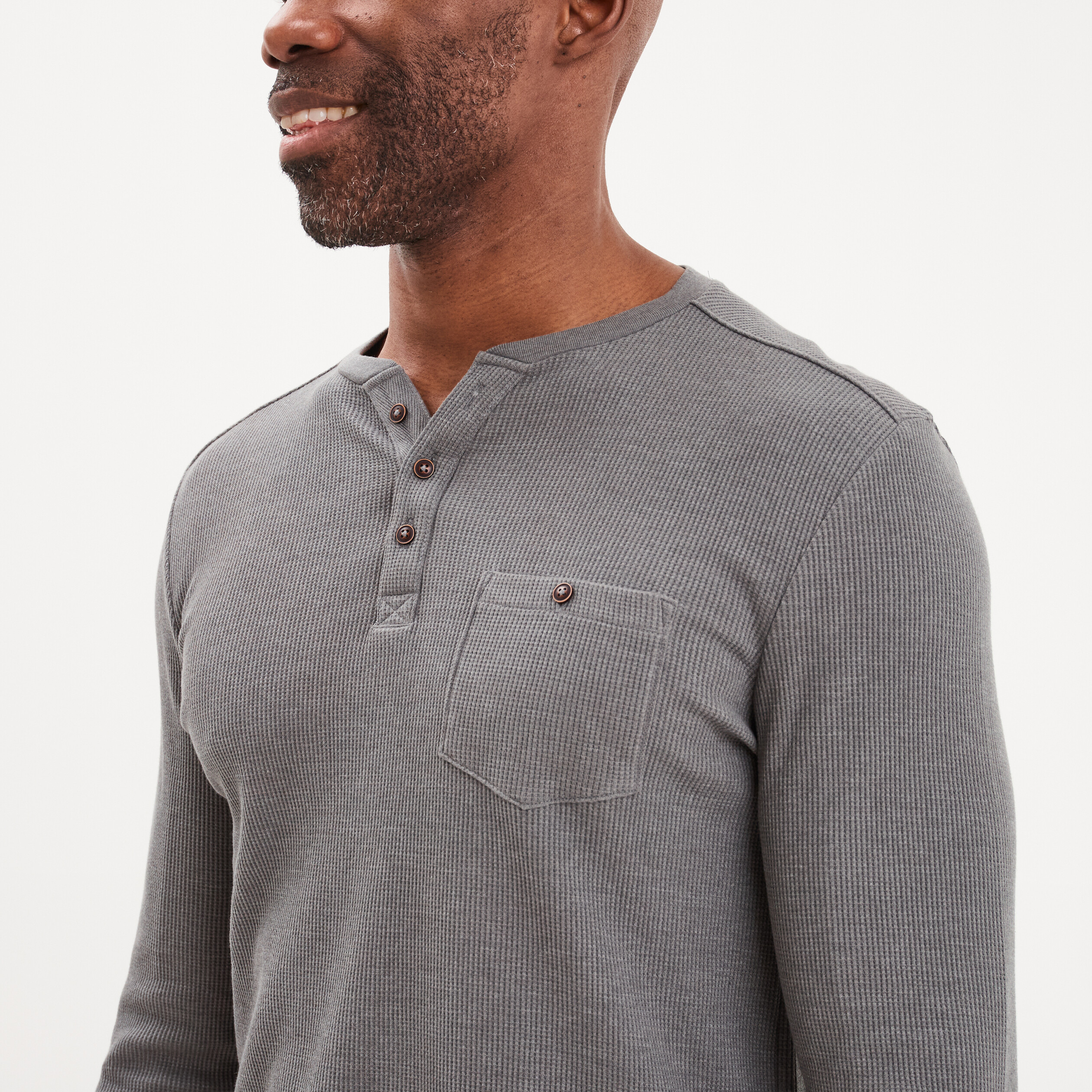 Chemise à manches longues en gabardine de laine Gris foncé - Chemises