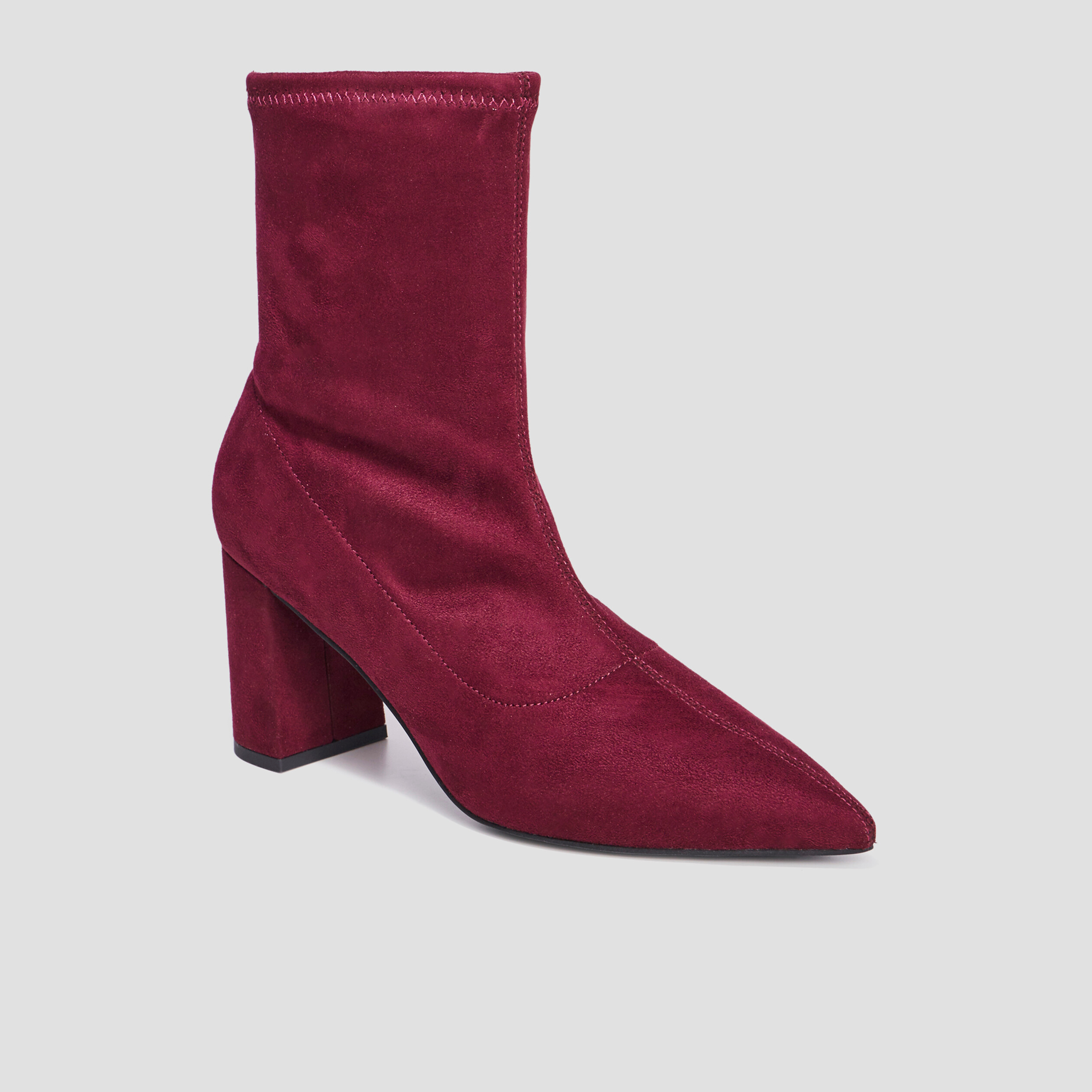 Bottines à talons bouts pointus rouge femme