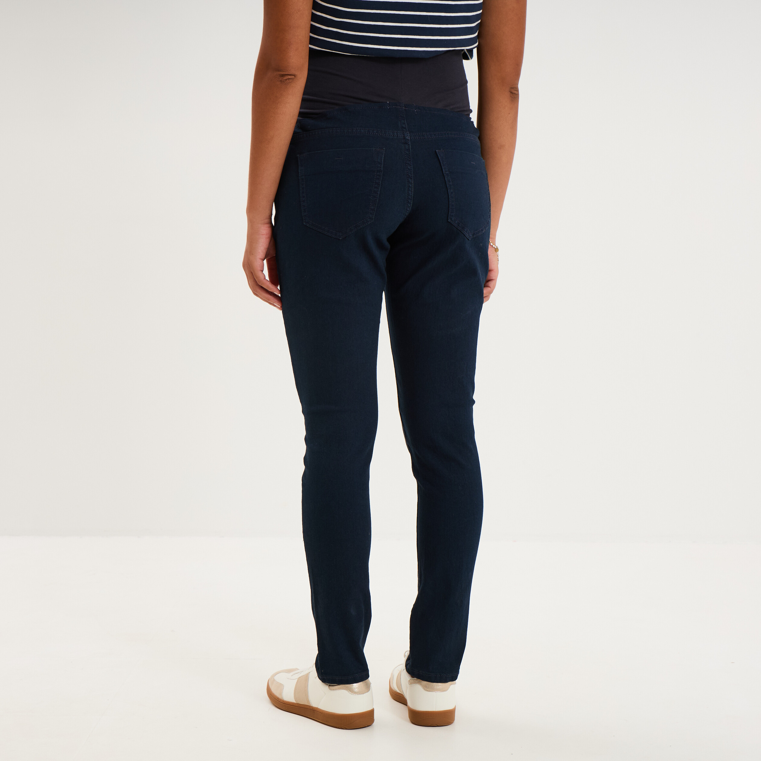 Jegging grossesse confort avec bandeau denim blue black femme maternit&eacute;