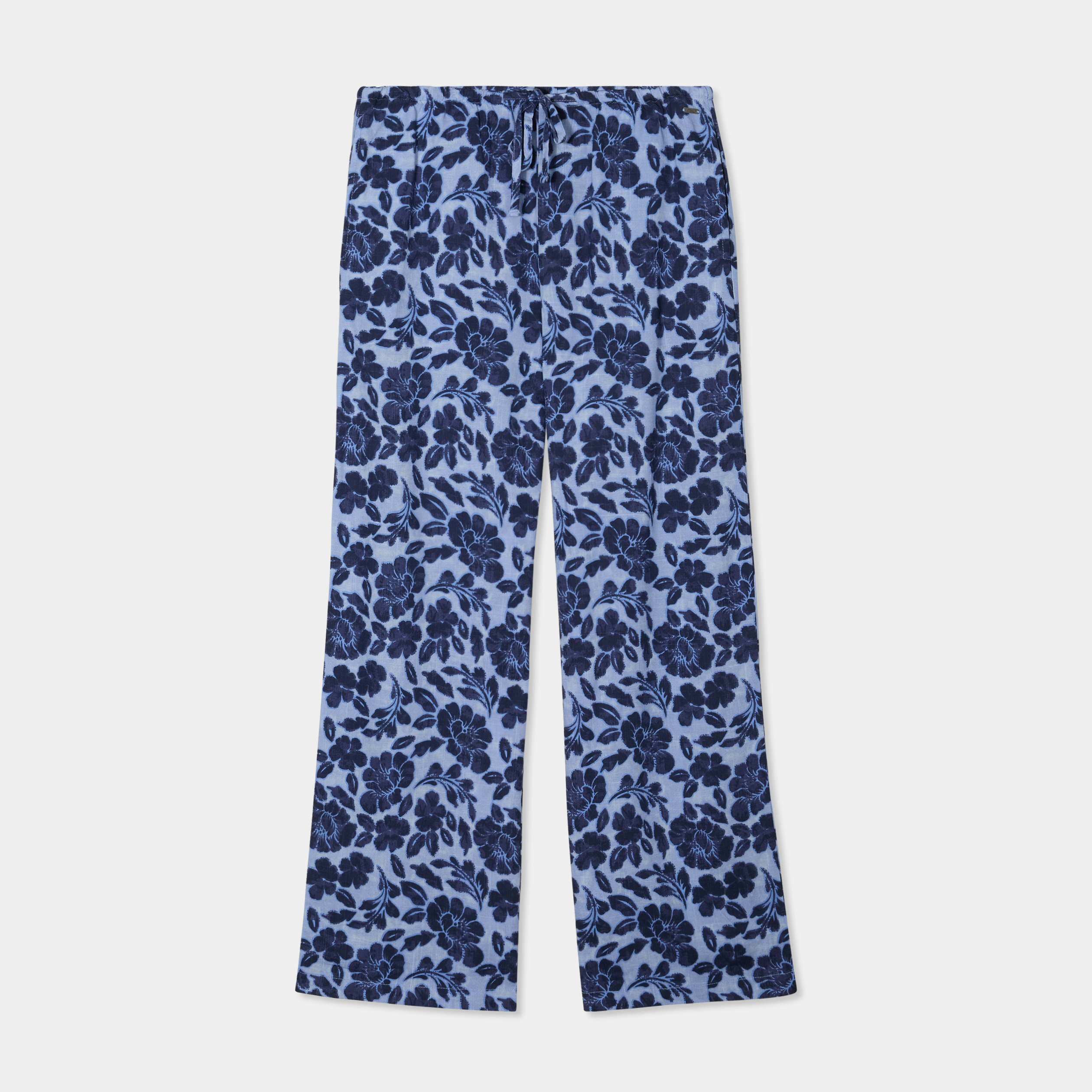 pantalon fluide a coulisse bleu femme Pantalon fluide à coulisse bleu femme