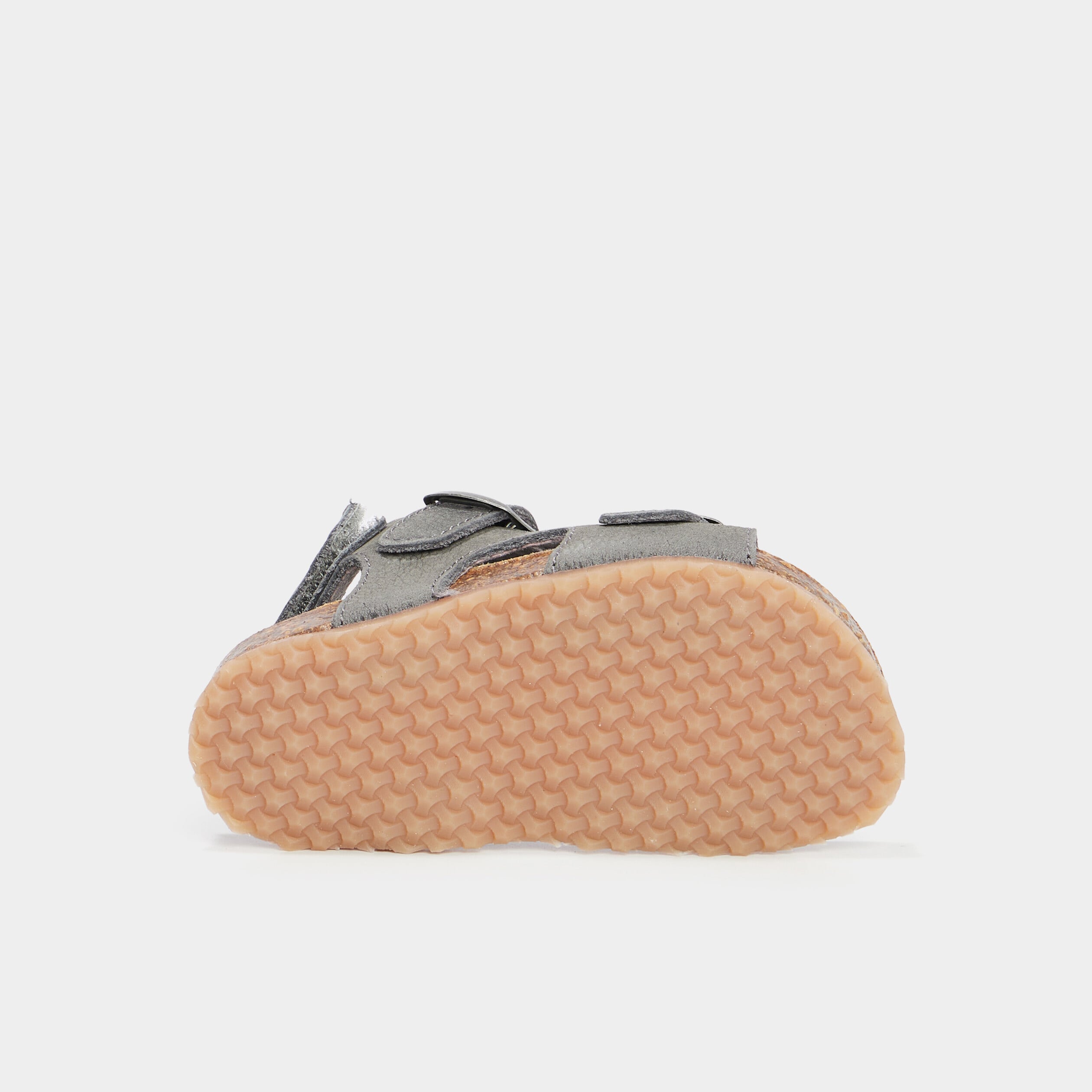 Sandales cuir boucles et scratchs Creeks gris b&eacute;b&eacute; gar&ccedil;on