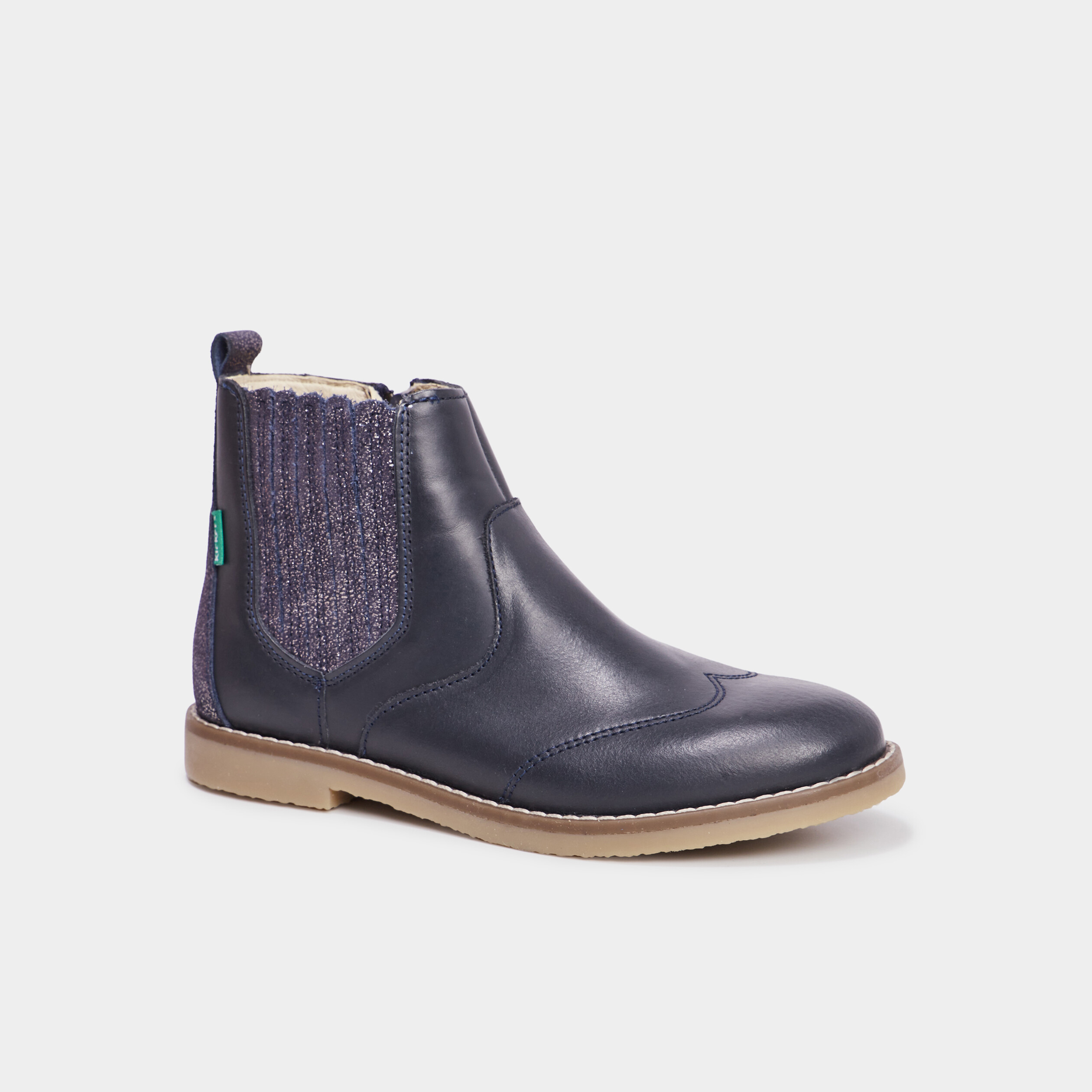 Bottines en cuir Kickers Tylbury bleu marine fille