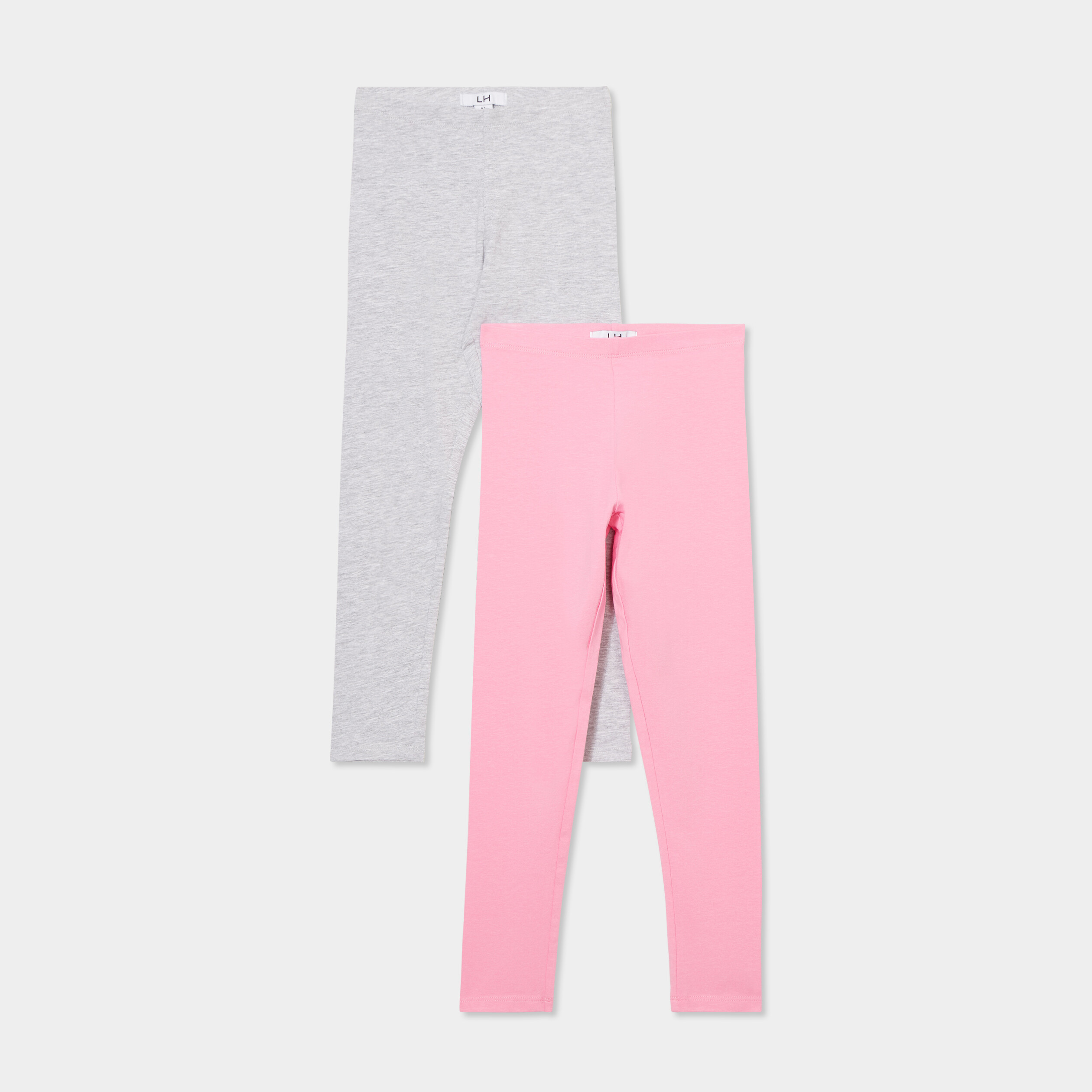 lot 2 leggings coton gris clair fille Lot 2 leggings coton gris clair fille