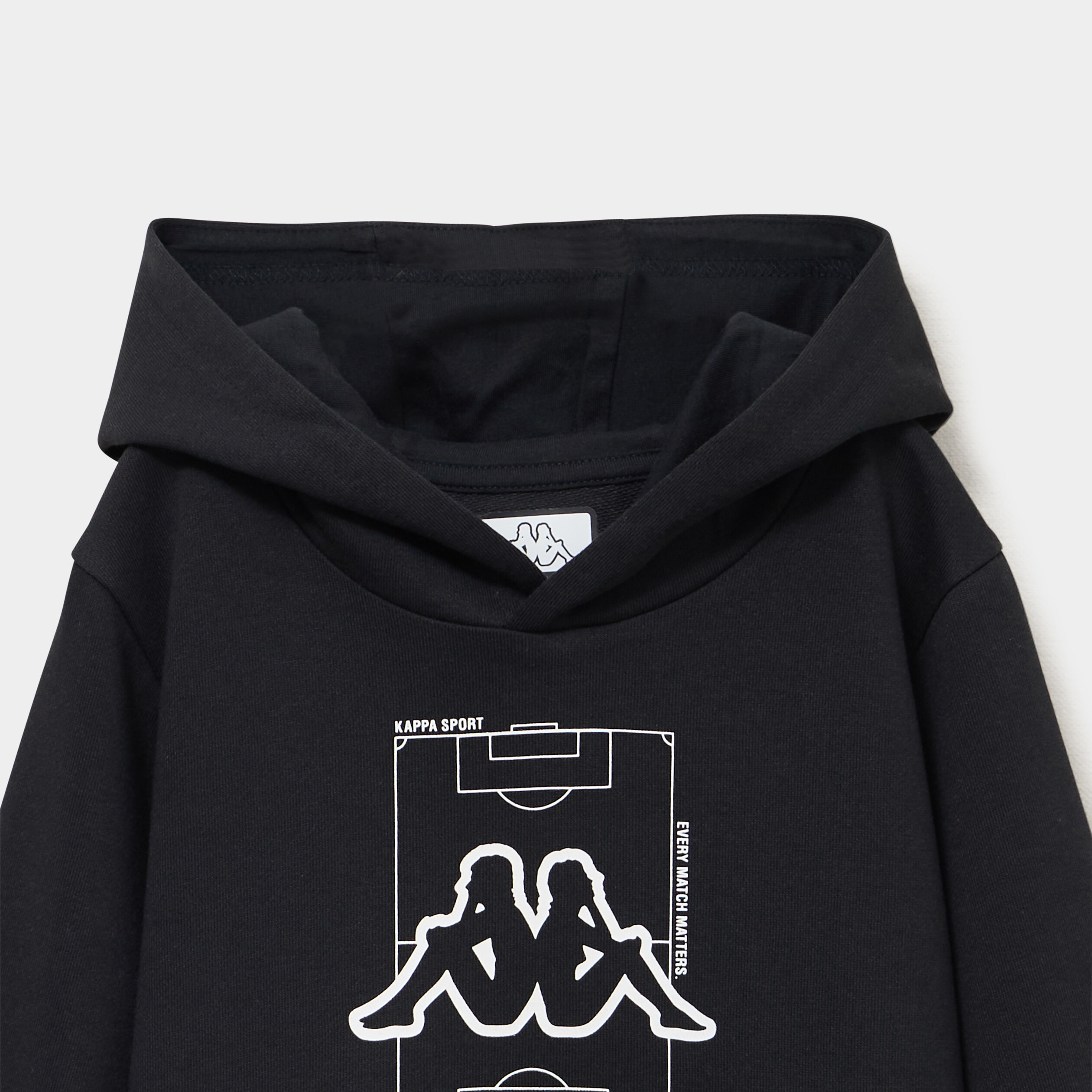 Sweat hoodie avec poches zipp&eacute;es Kappa noir gar&ccedil;on