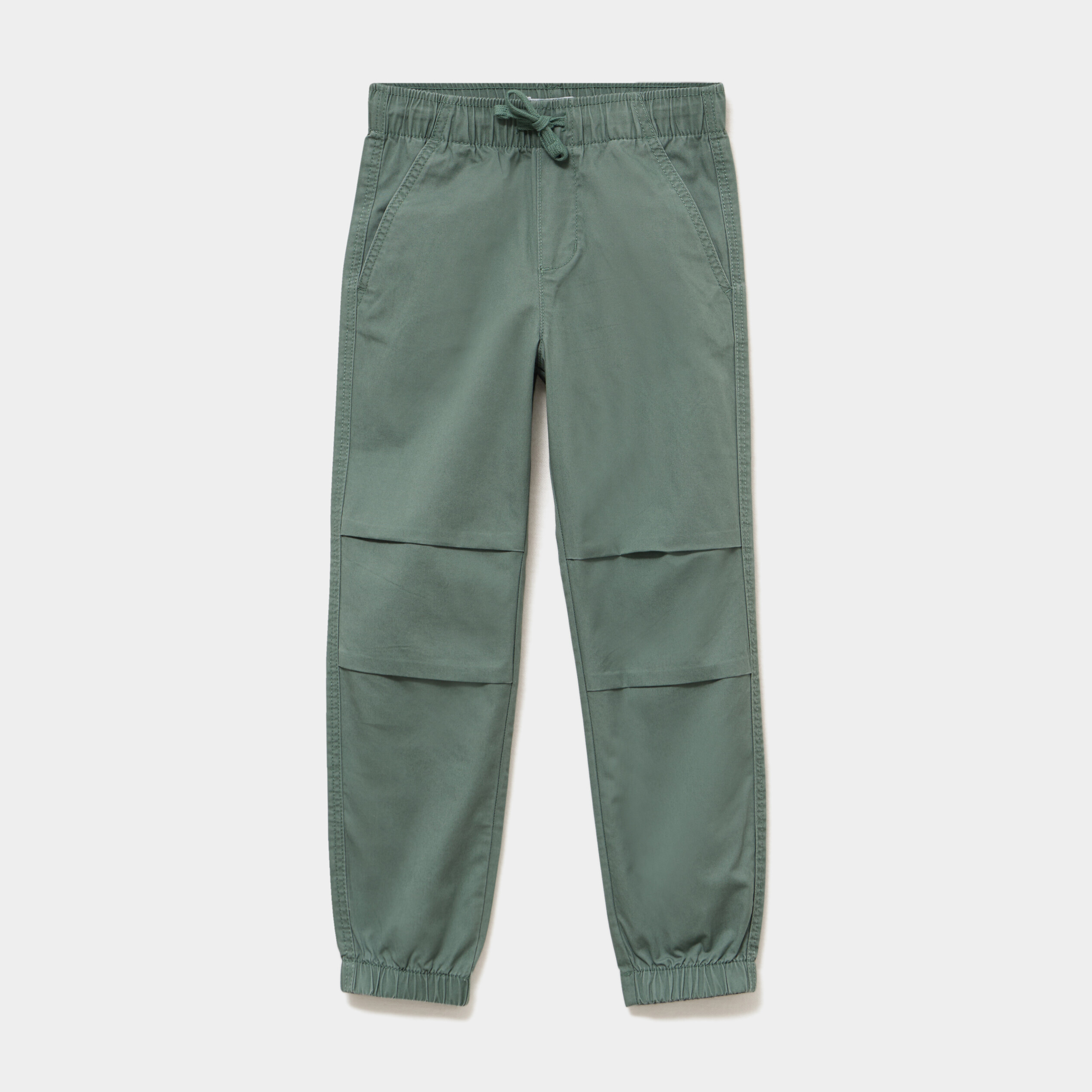 Pantalon battle taille &eacute;lastiqu&eacute;e coton vert gar&ccedil;on
