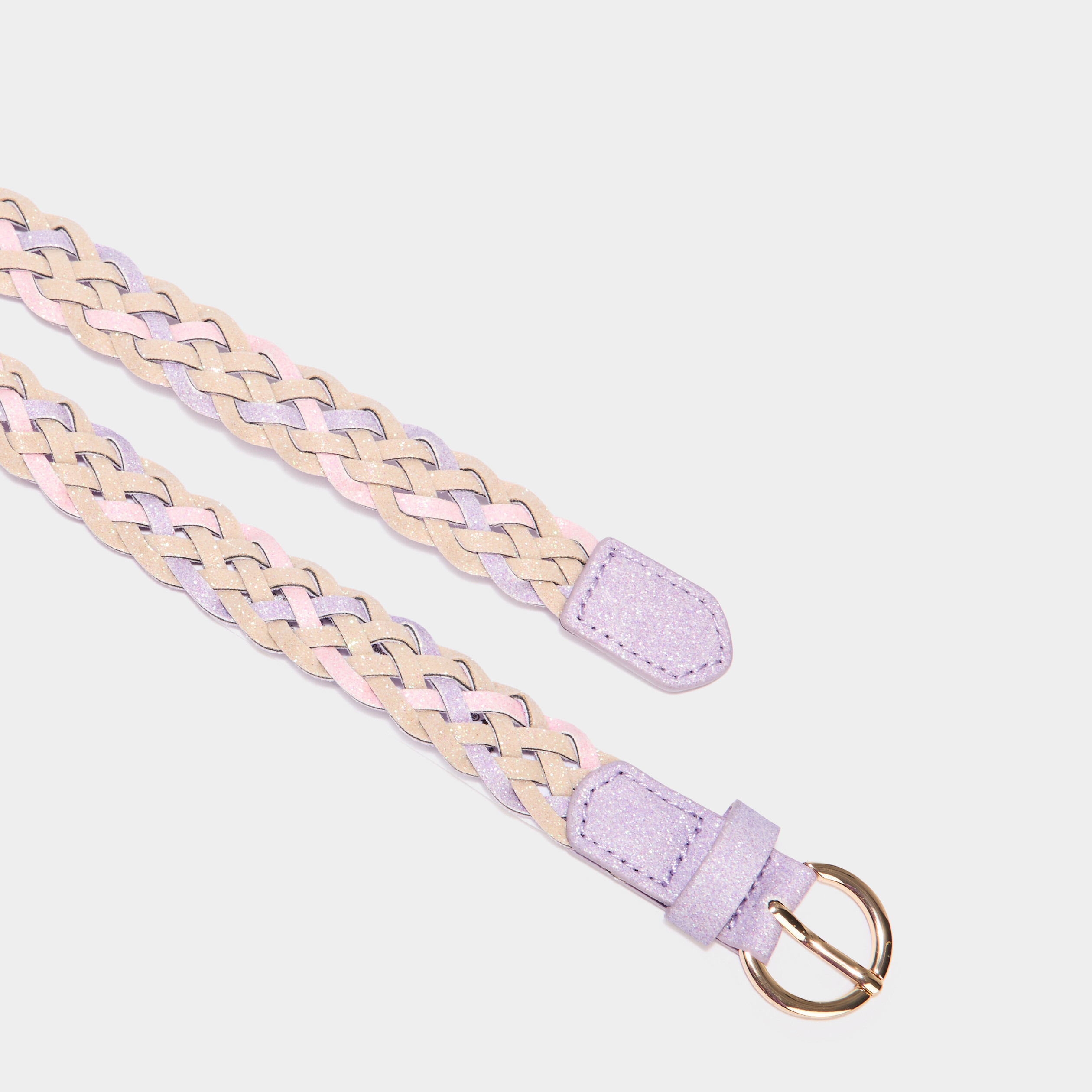 Ceinture tress&eacute;e &agrave; paillettes multicolore fille