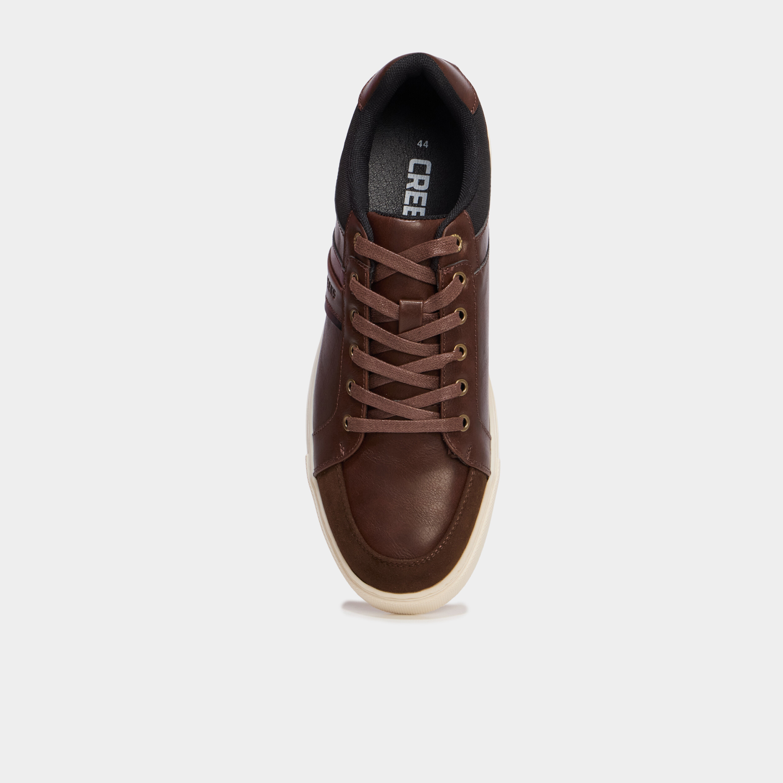 Baskets basses &agrave; lacets marron fonc&eacute; homme