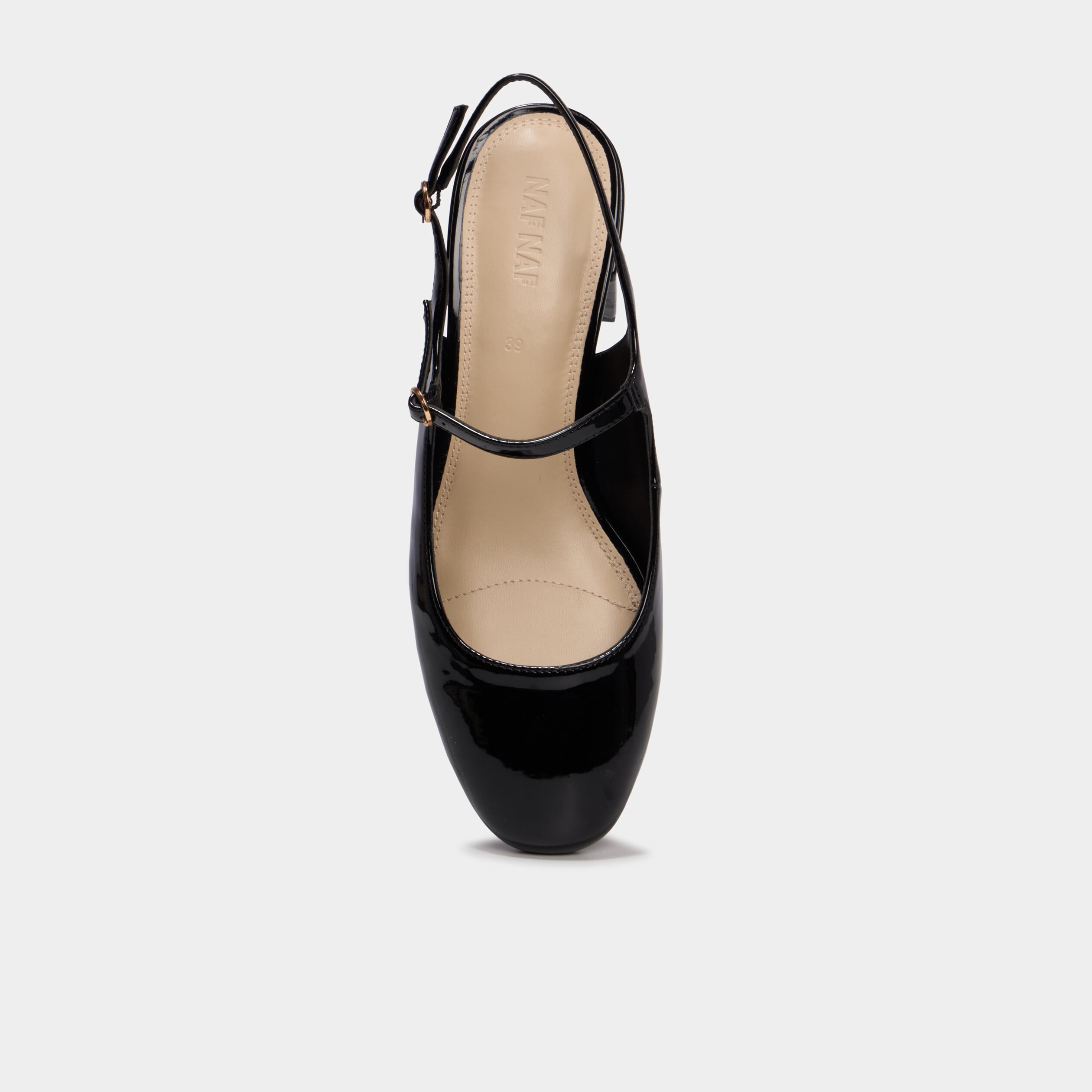 Escarpins vernis &agrave; talons noir femme