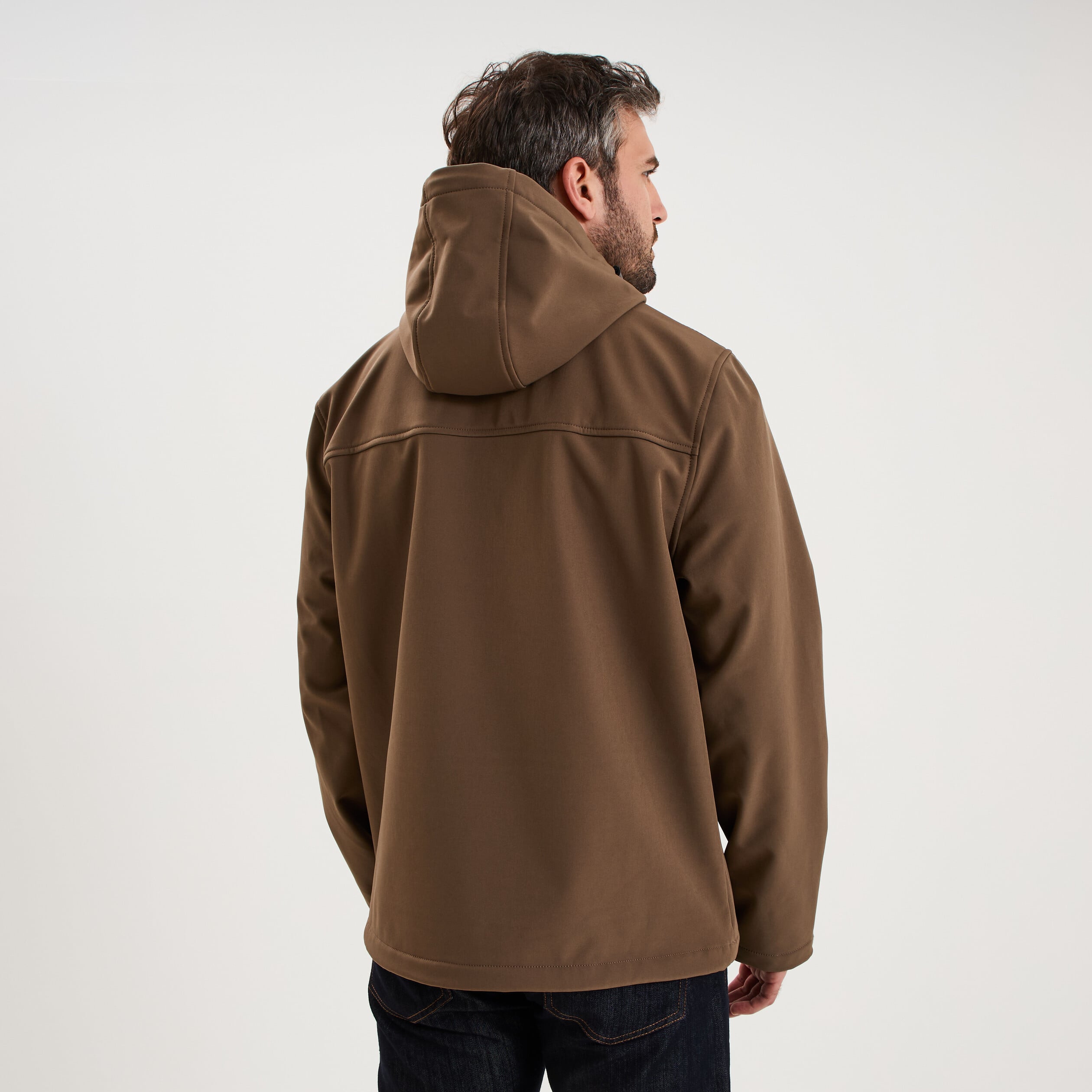 Blouson d&eacute;perlant fourr&eacute; &agrave; capuche vert kaki homme