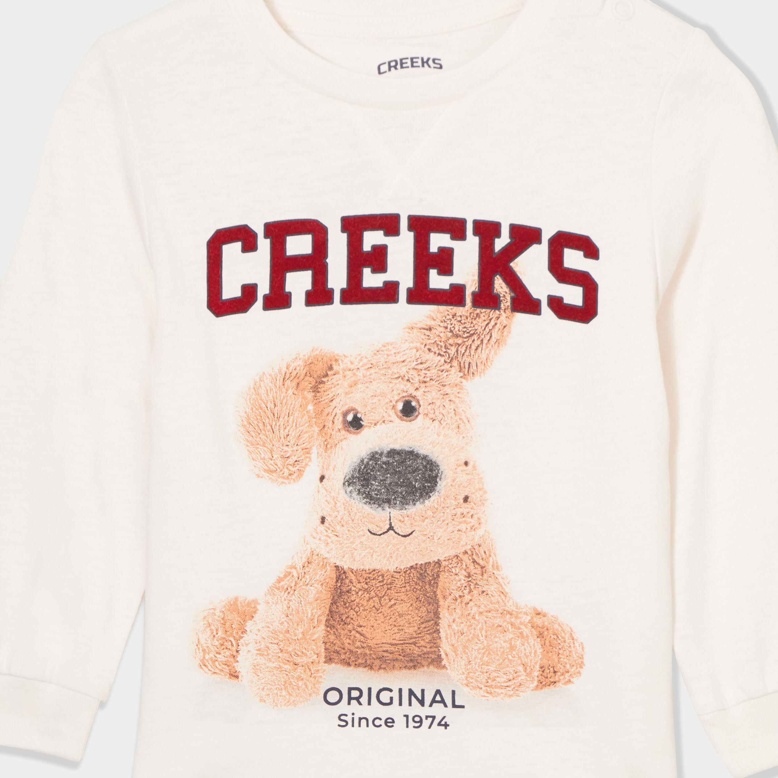 T-shirt manches longues coton Creeks blanc bébé garçon
