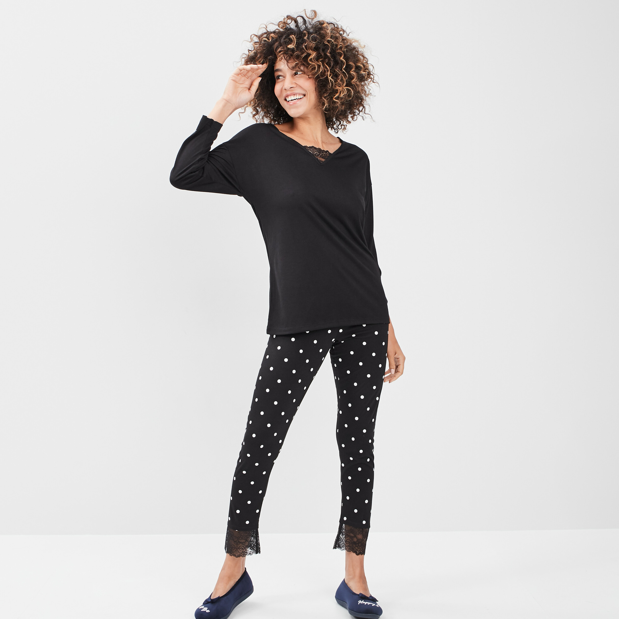 ensemble pyjama 2 pieces noir femme Ensemble pyjama 2 pièces noir femme