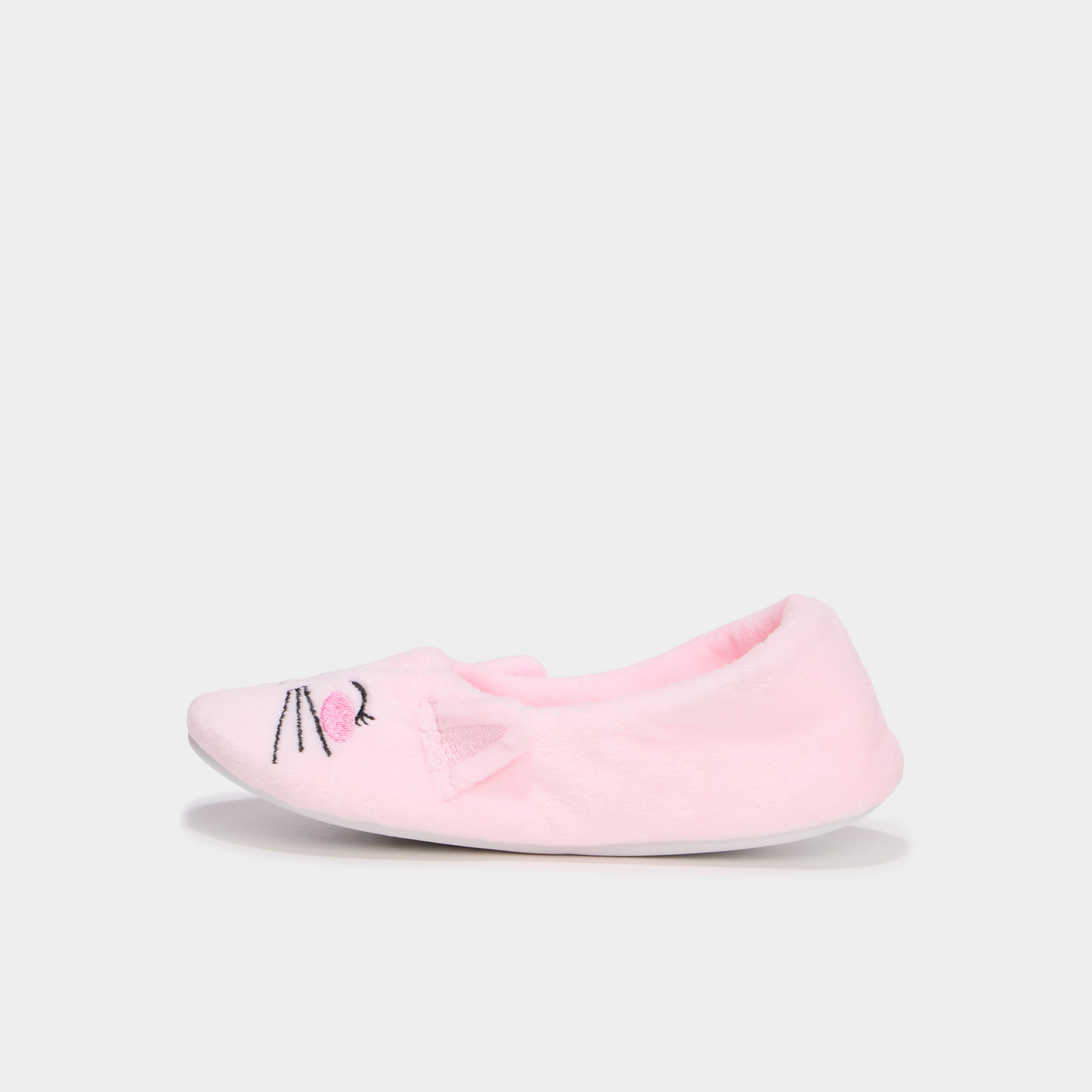 Chaussons ballerines effet velours rose fille