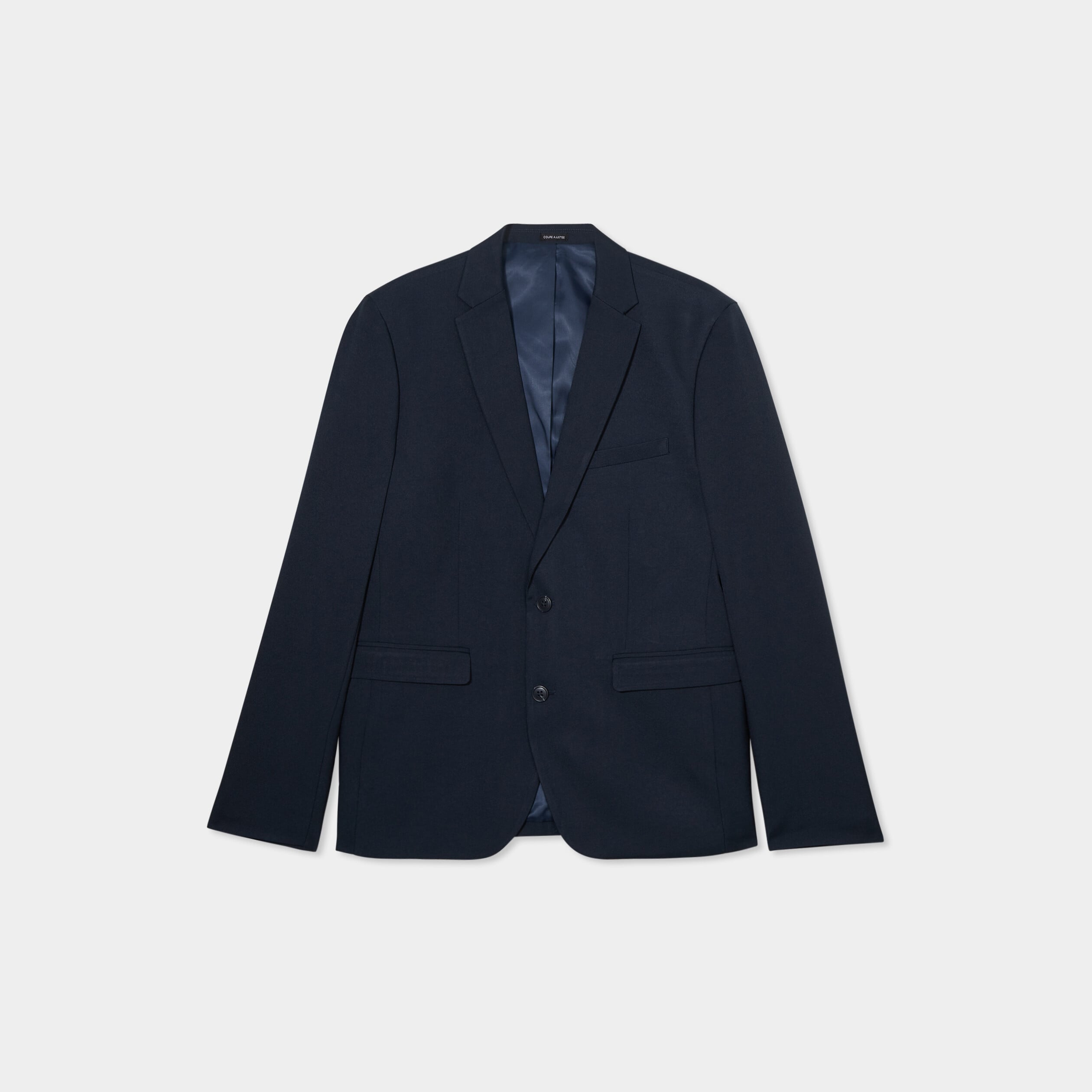 Veste de costume droite ajust&eacute;e bleu marine homme