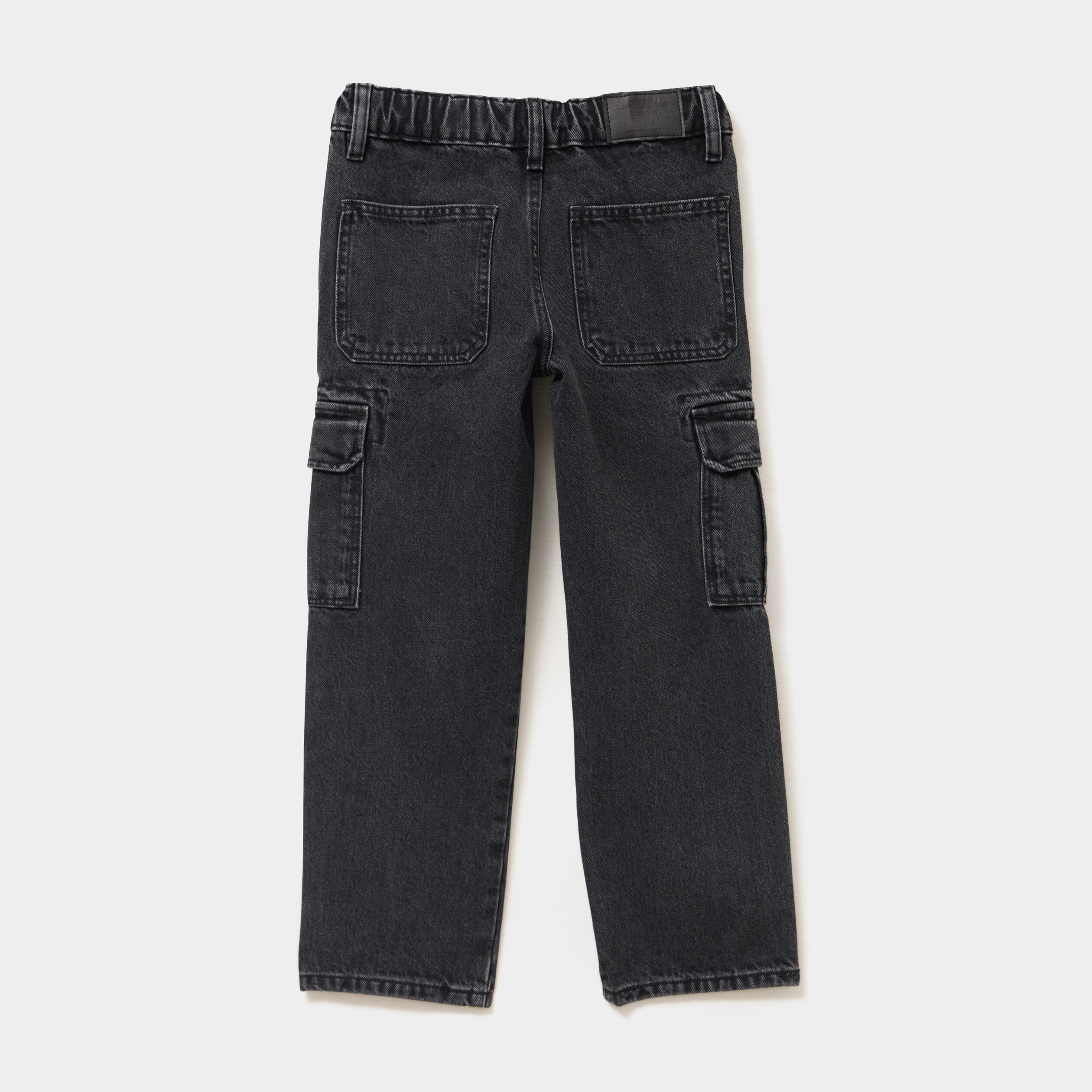 Jeans cargo 6 poches coton denim noir gar&ccedil;on