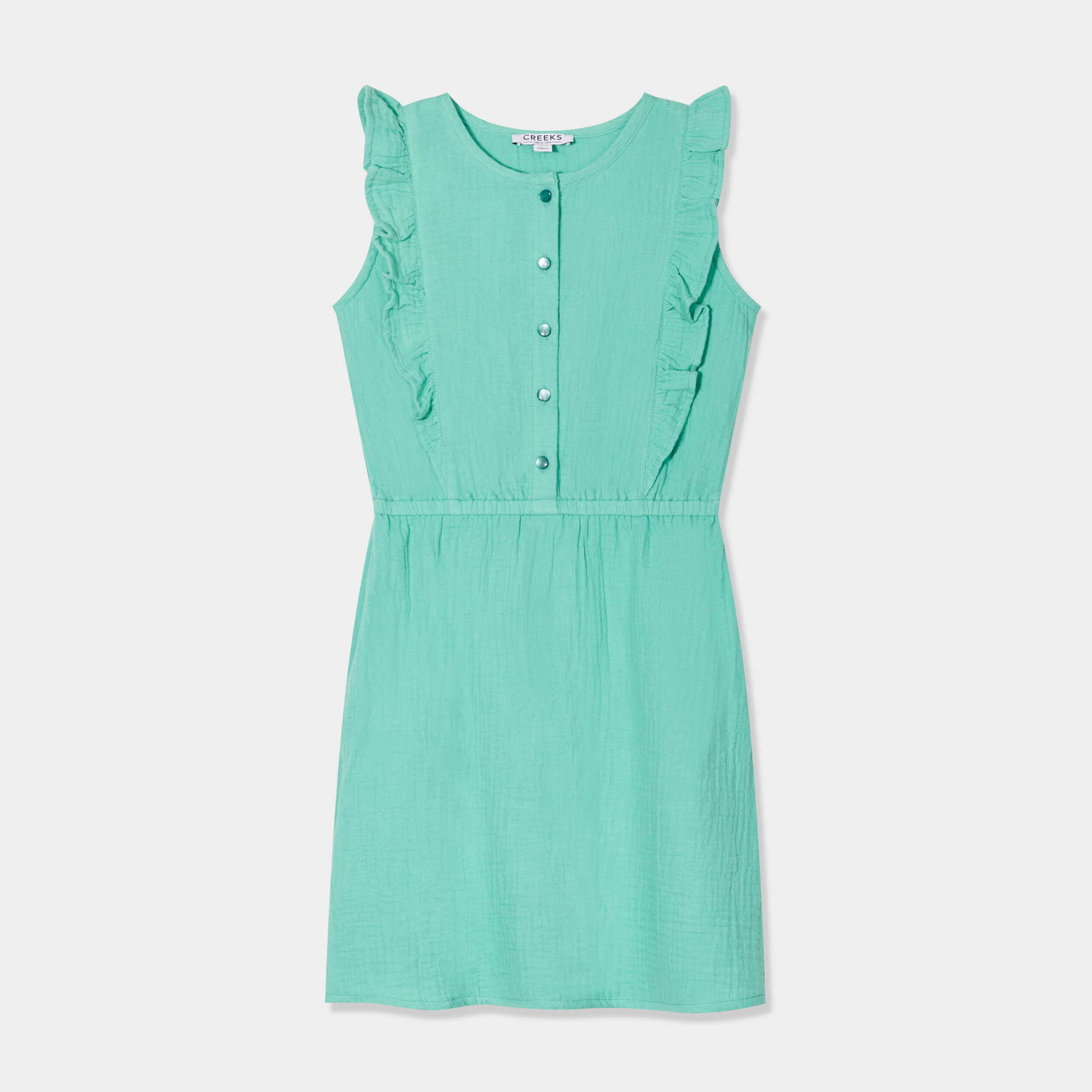 robe avec volants et boutons creeks vert menthe fille Robe avec volants et boutons Creeks vert menthe fille