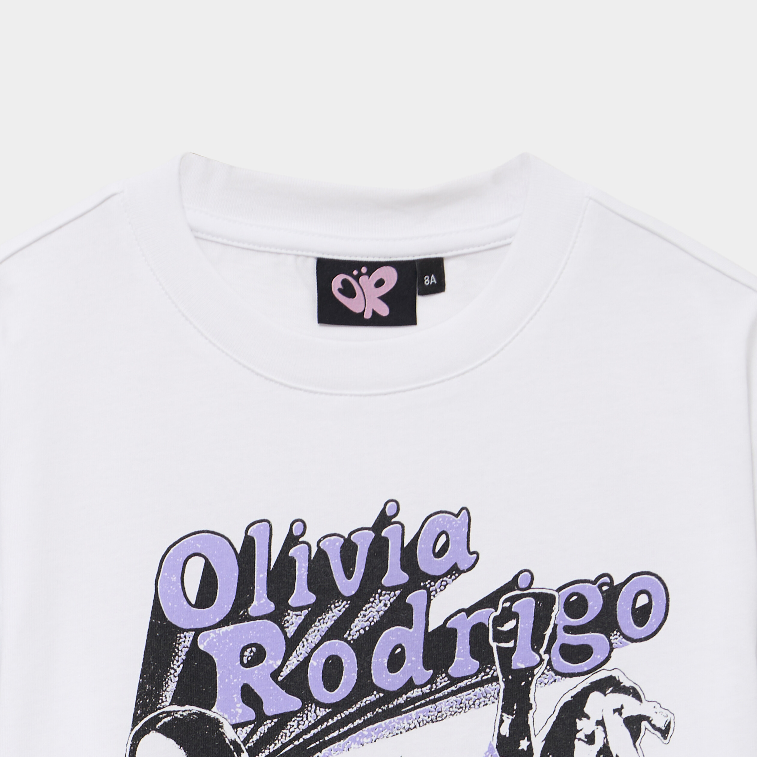 T-shirt manches courtes Olivia Rodrigo blanc fille