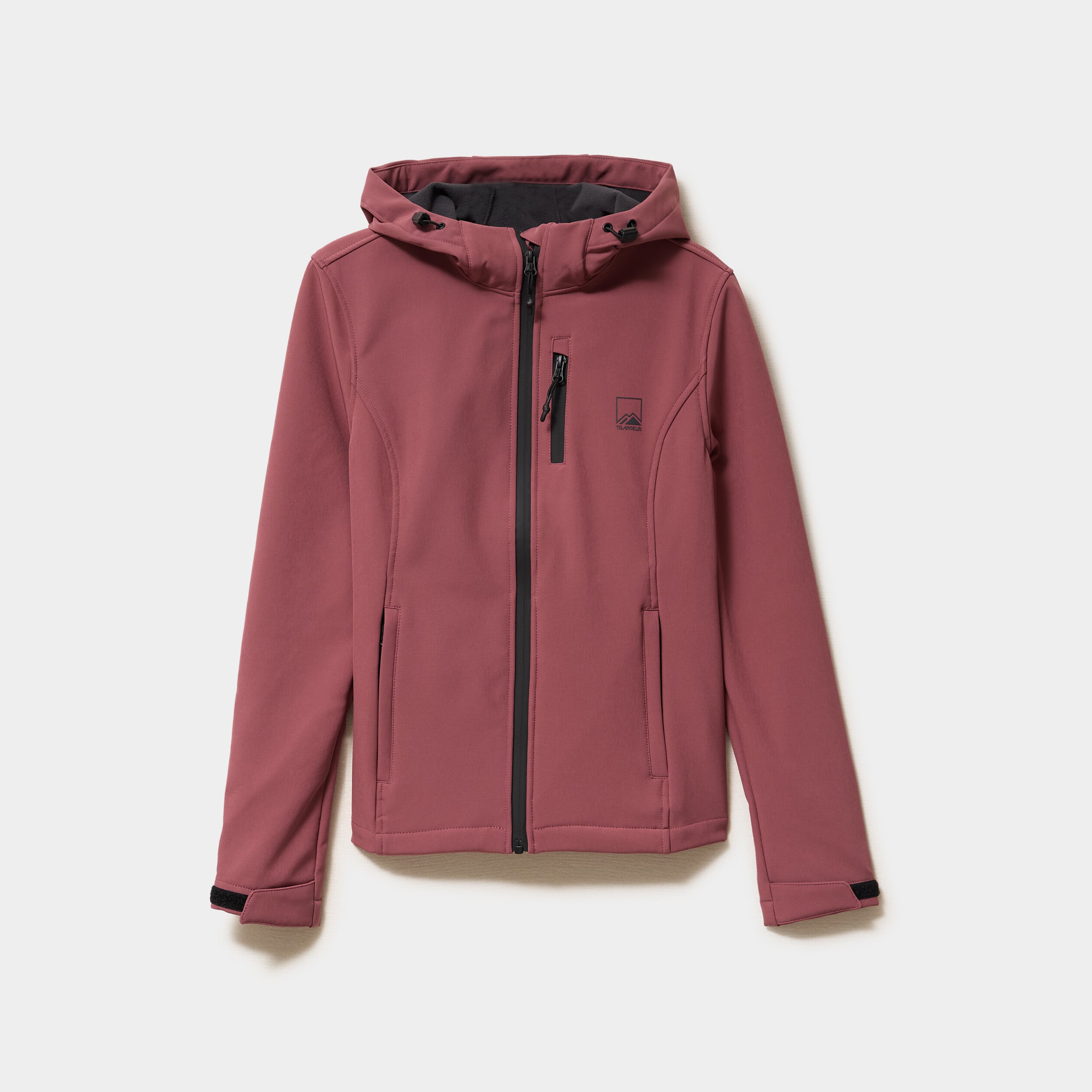 Blouson &agrave; capuche d&eacute;perlant fourr&eacute; vieux rose femme