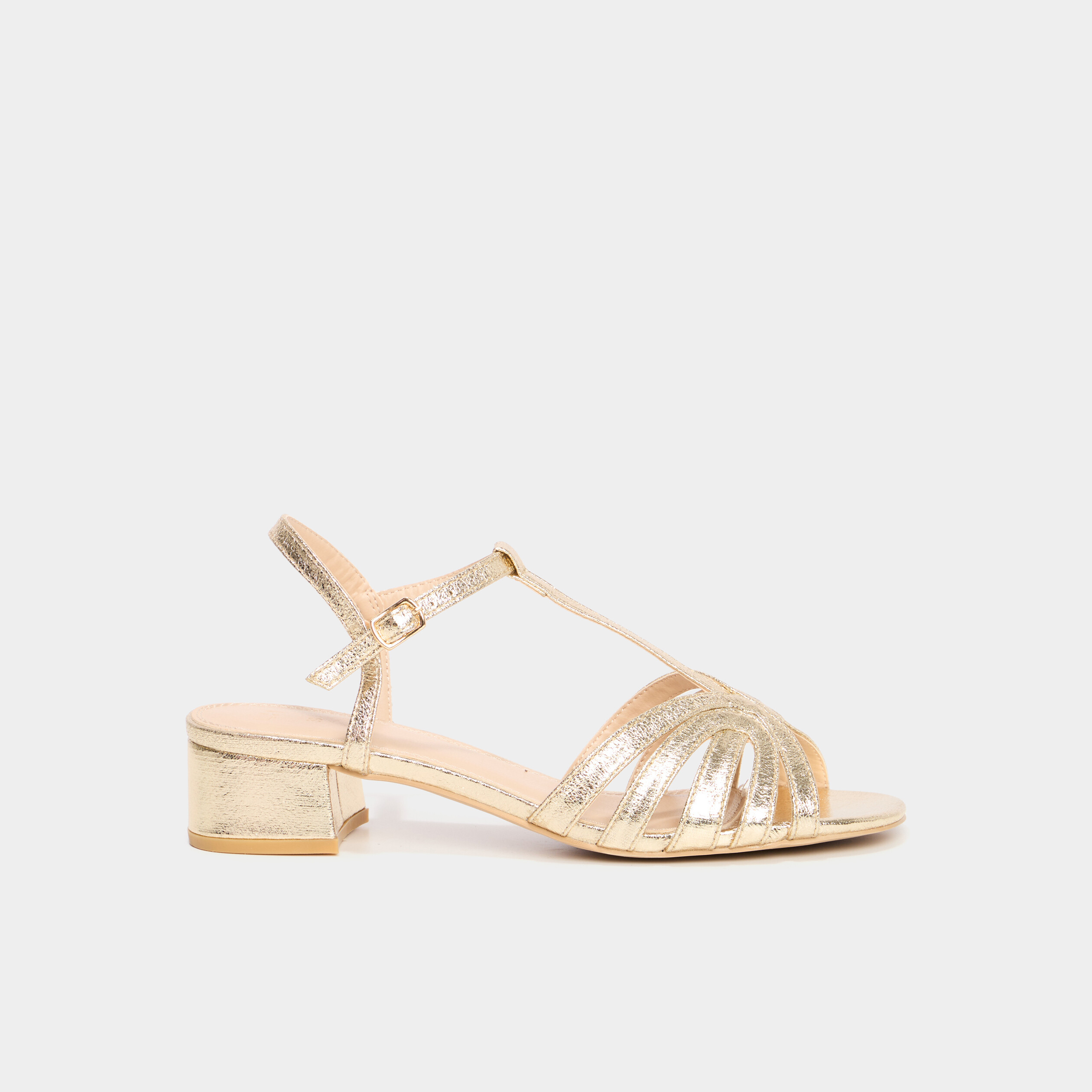 Sandales à talons cm jaune or femme