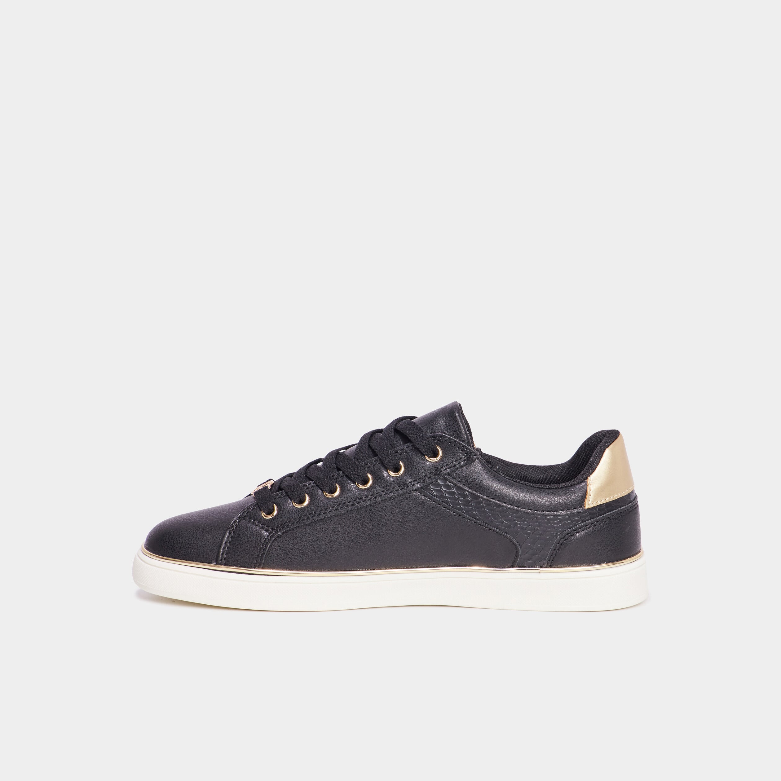 Tennis basses &agrave; lacets Mosquitos noir femme