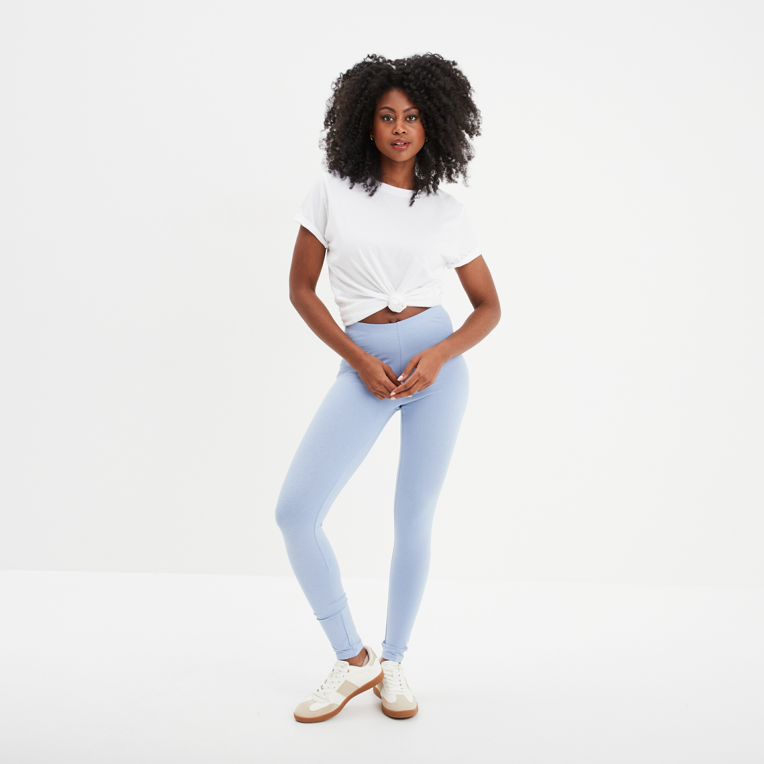 Legging taille haute bleu clair femme