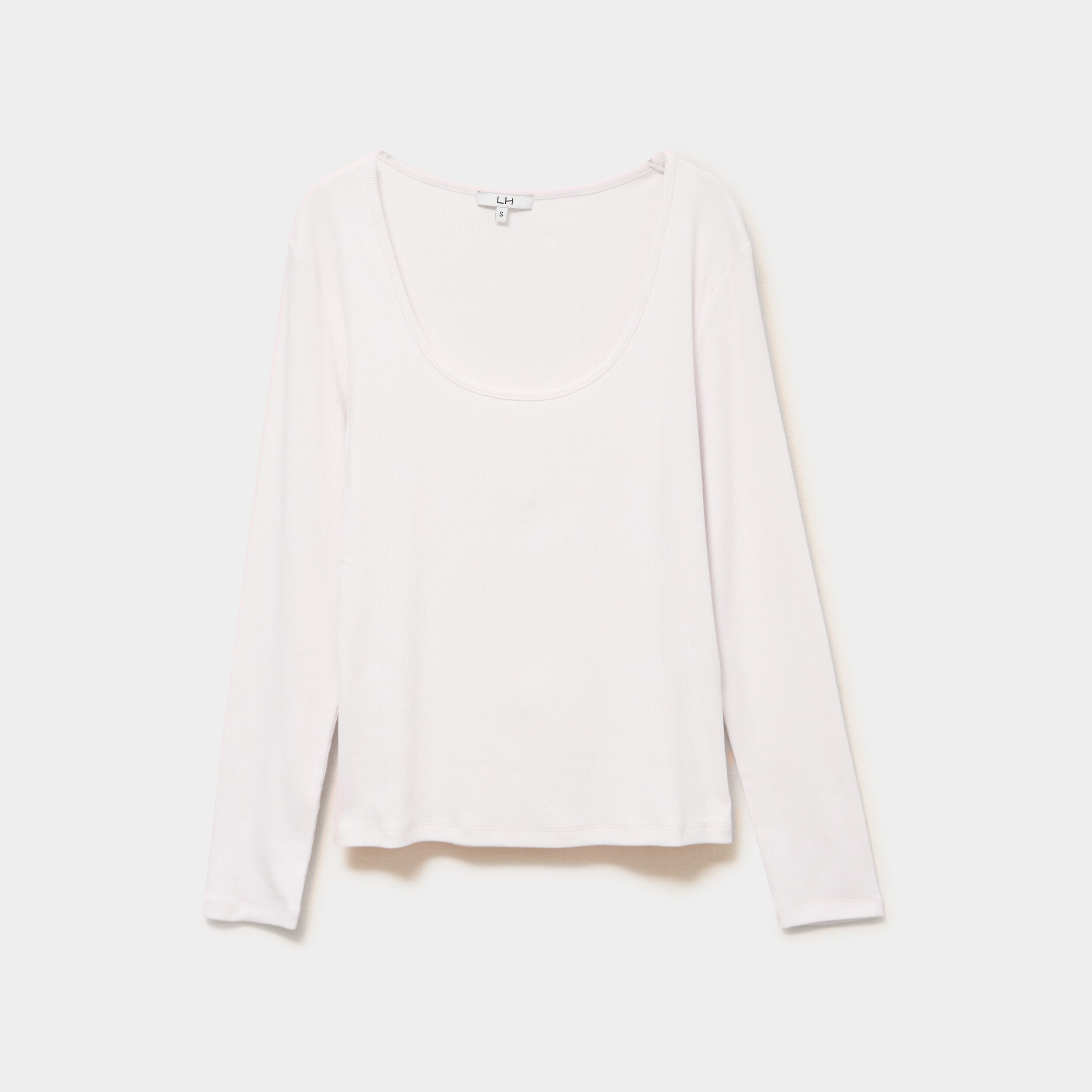 T-shirt coton stretch manches longues rose clair femme
