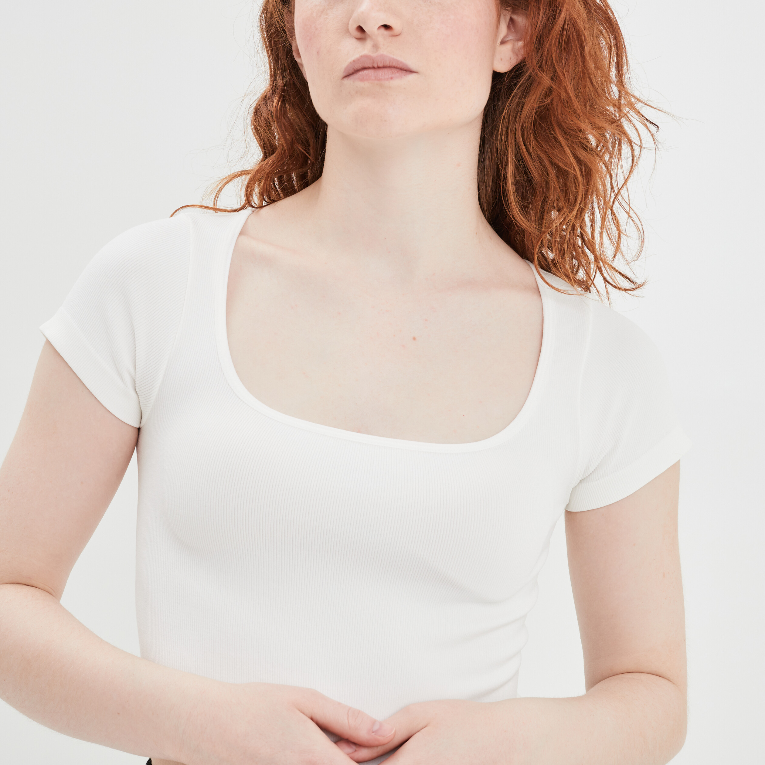 Tee shirt femme top encolure carrée
