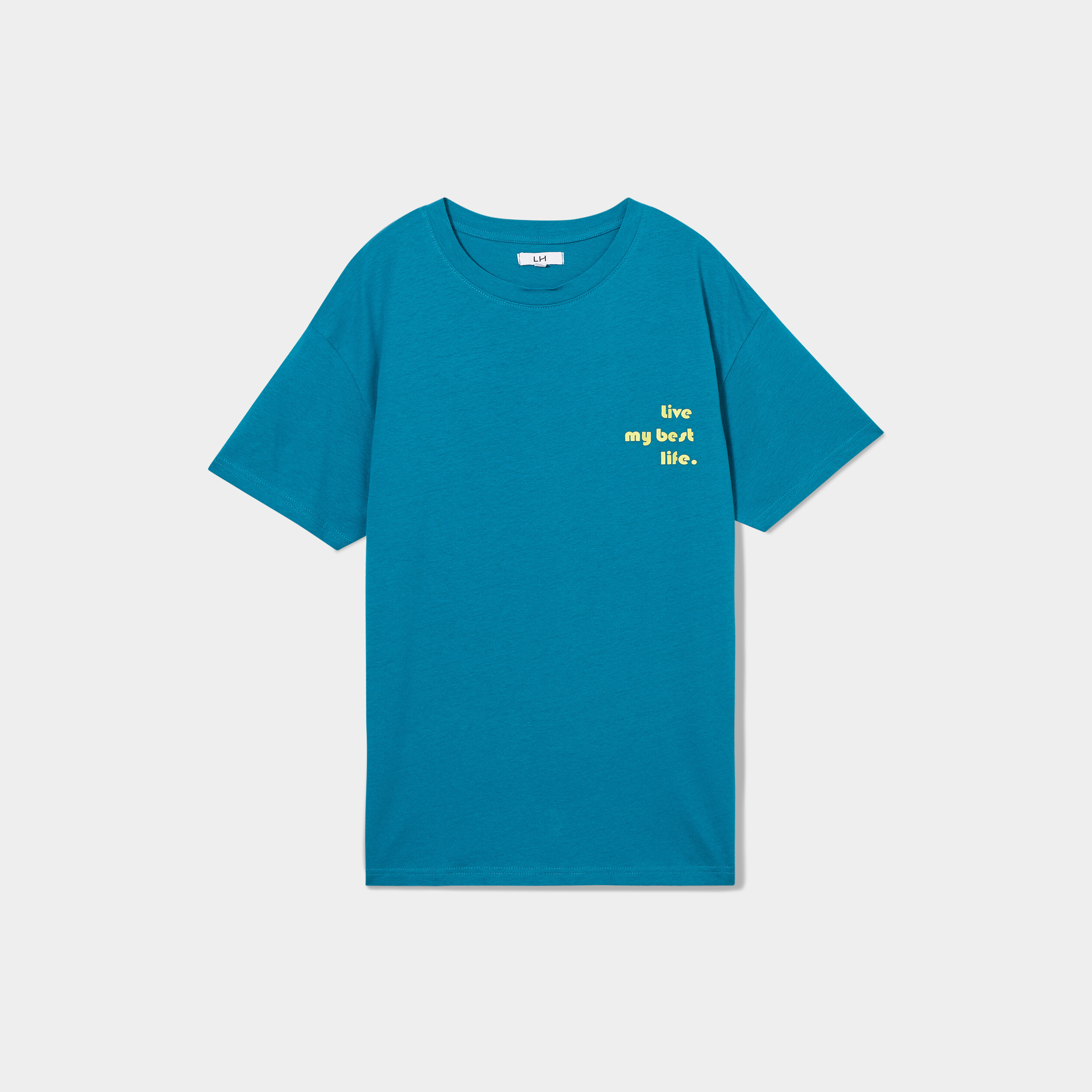 t shirt droit a manches courtes en coton vert emeraude femme T-shirt droit à manches courtes en coton vert émeraude femme