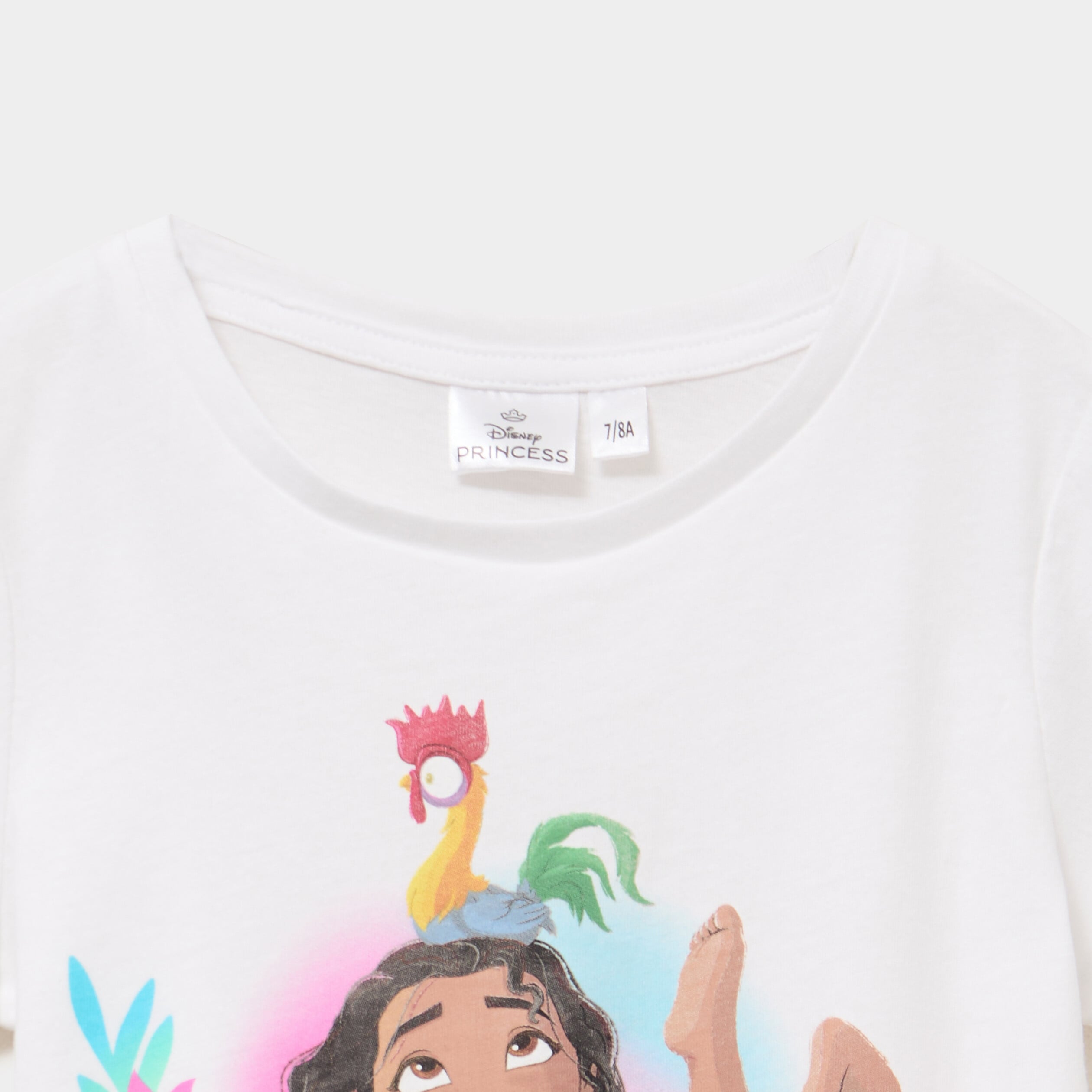 Ensemble pyjama short t-shirt Vaiana blanc fille