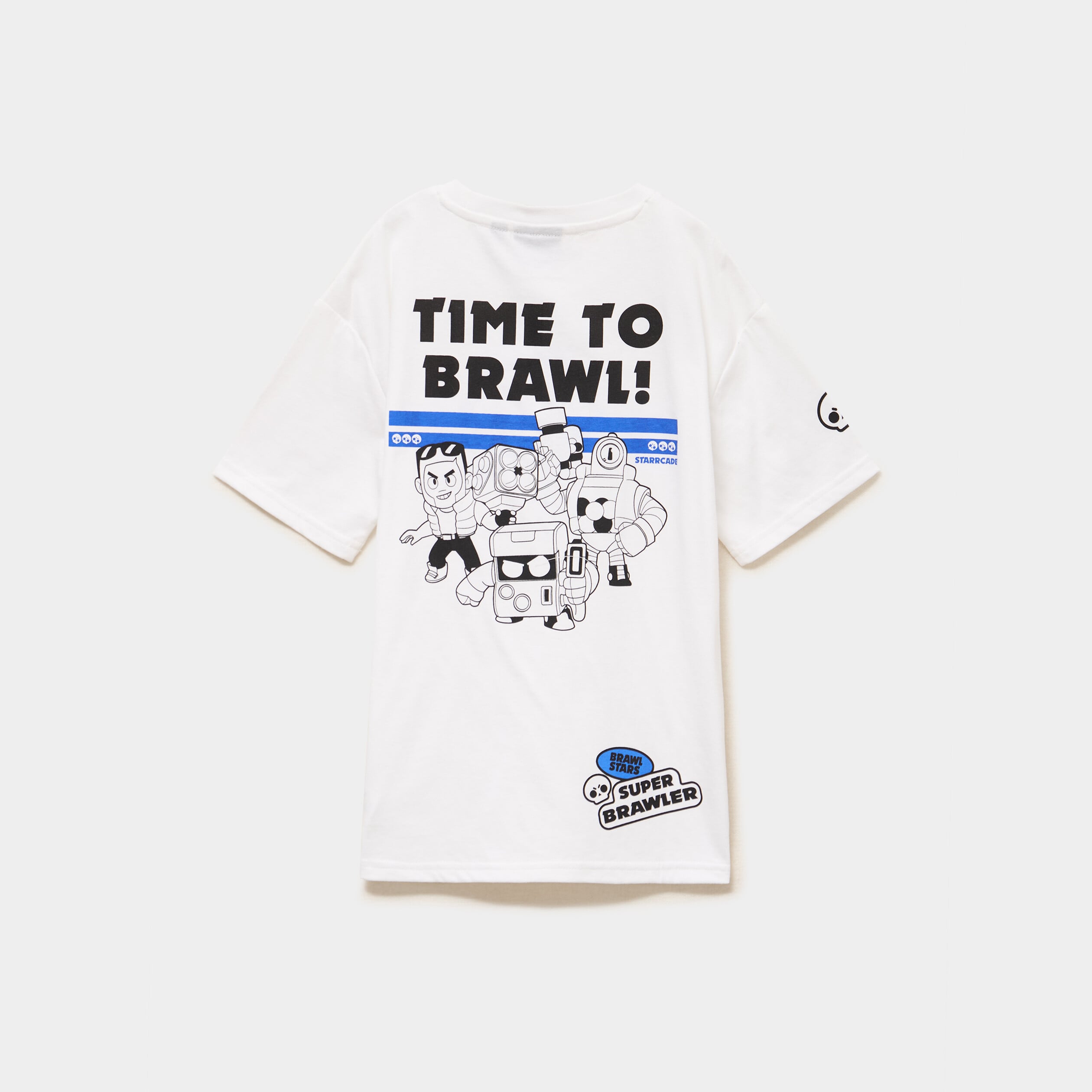 T-shirt col rond coton Brawl Stars blanc gar&ccedil;on