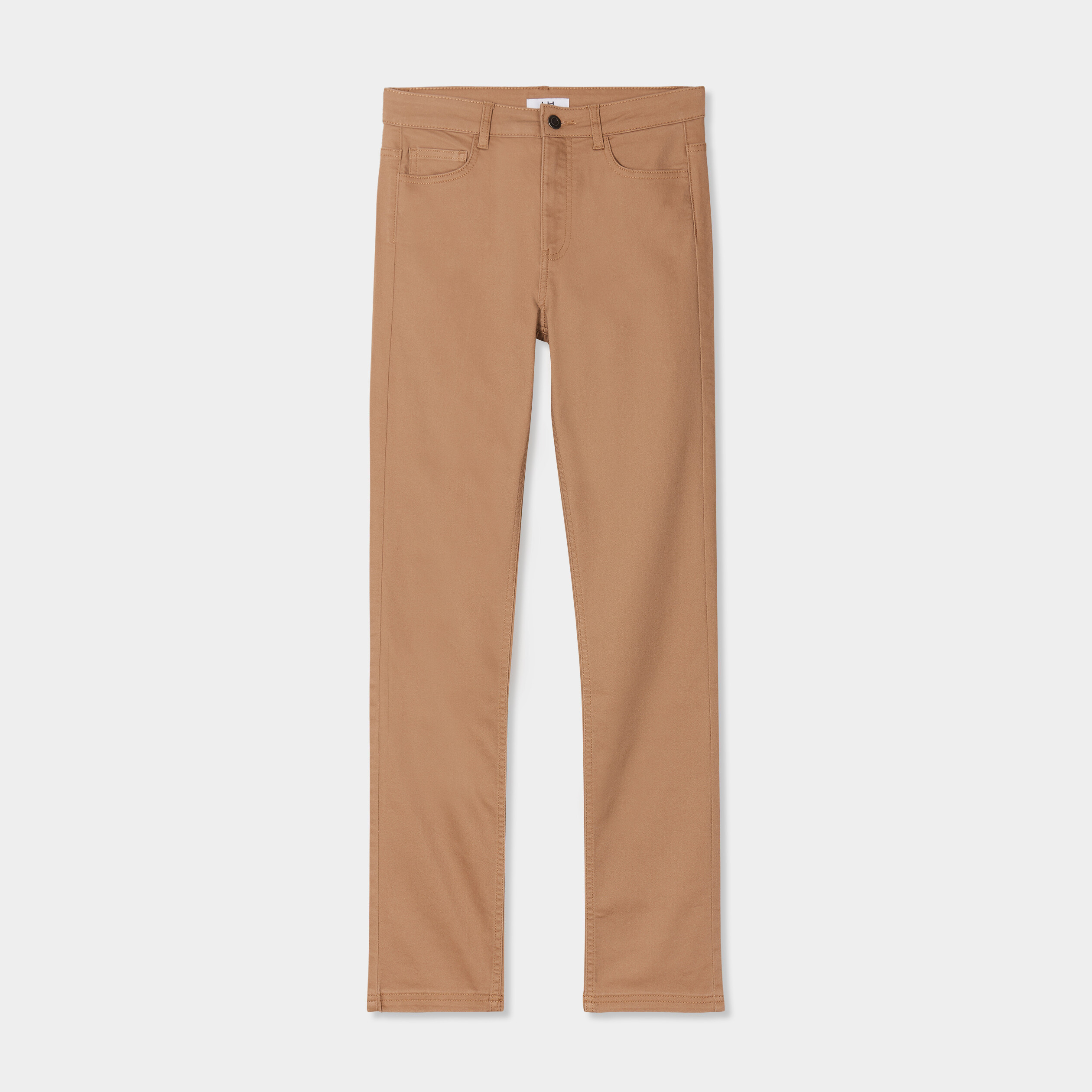 pantalon slim en coton elasthanne marron femme Pantalon slim en coton elasthanne marron femme