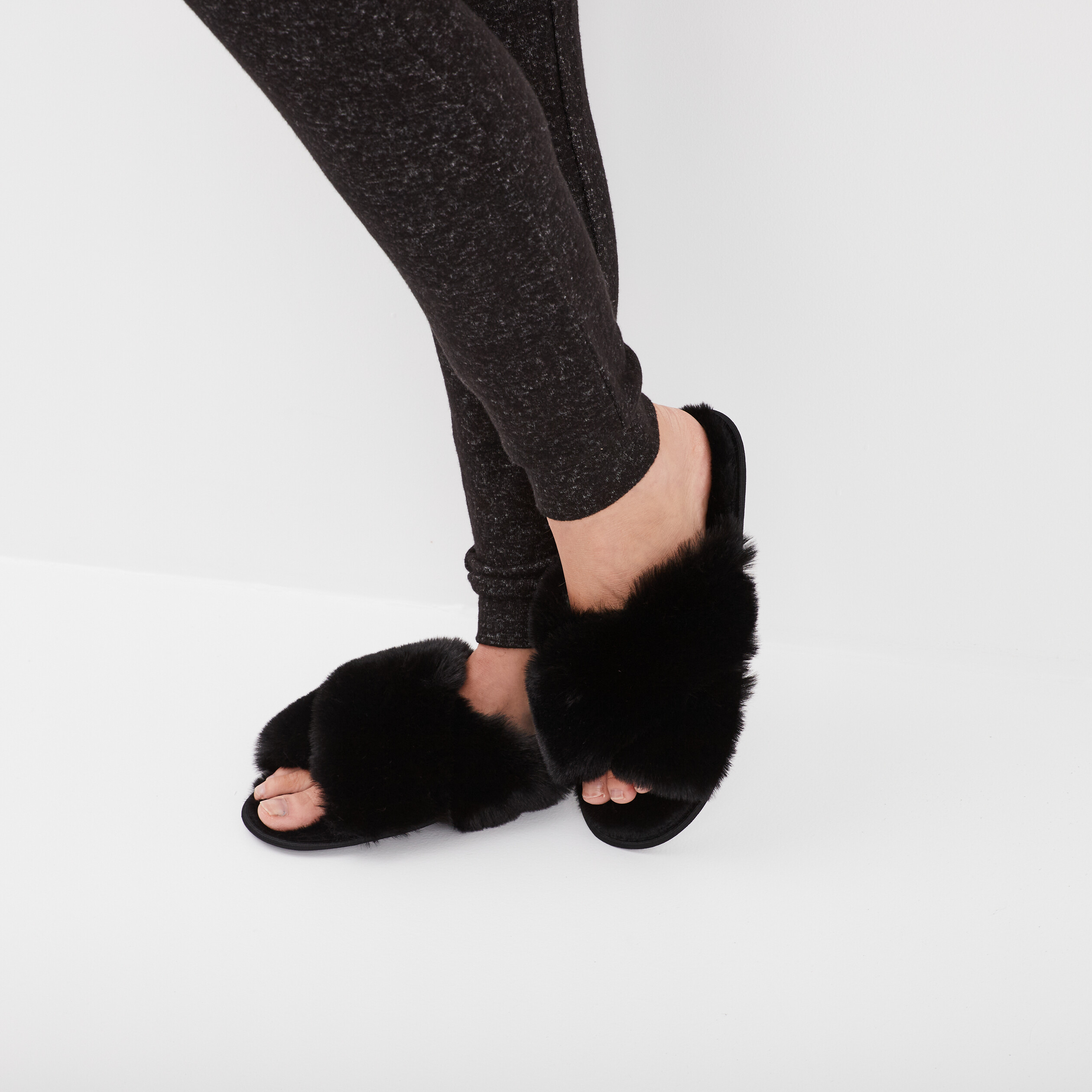 Mules fourrure femme outlet