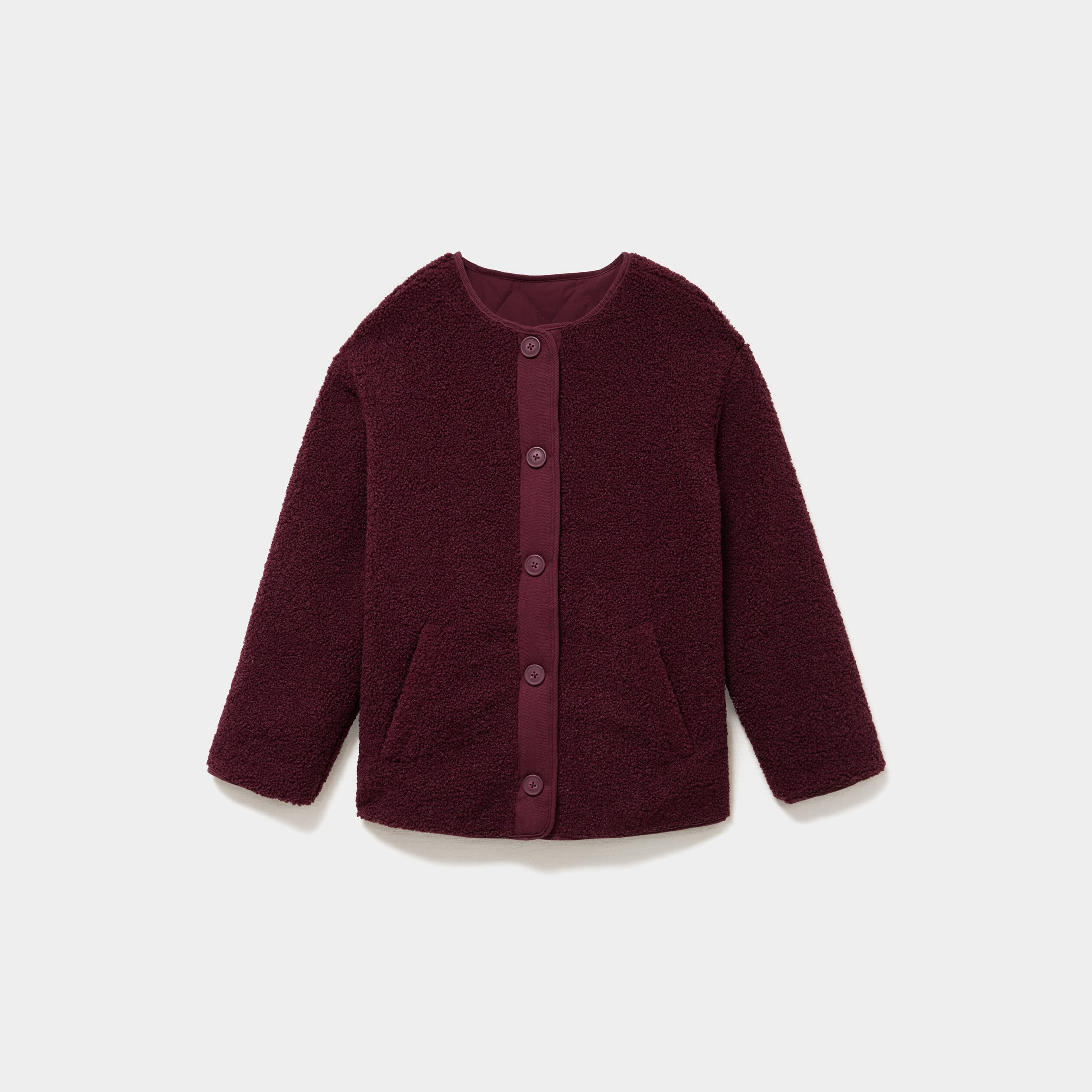 Veste polaire r&eacute;versible et matelass&eacute;e violet fonc&eacute; femme