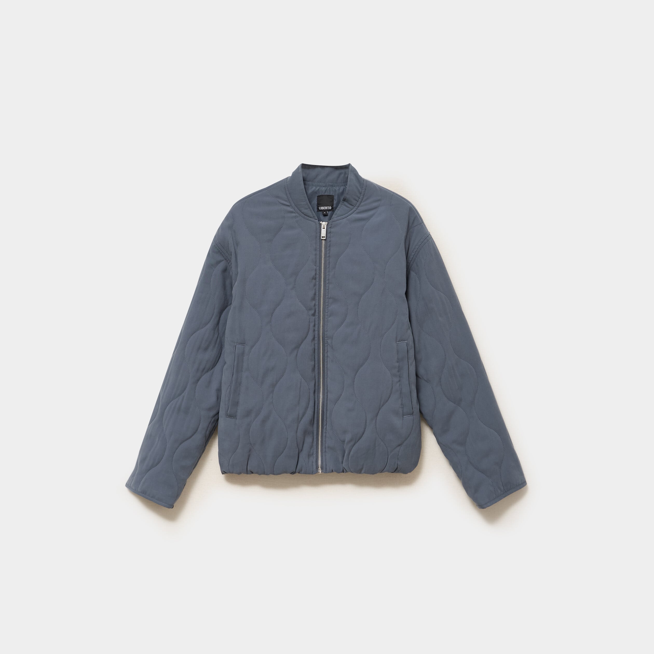 Blouson bomber matelass&eacute; gris femme