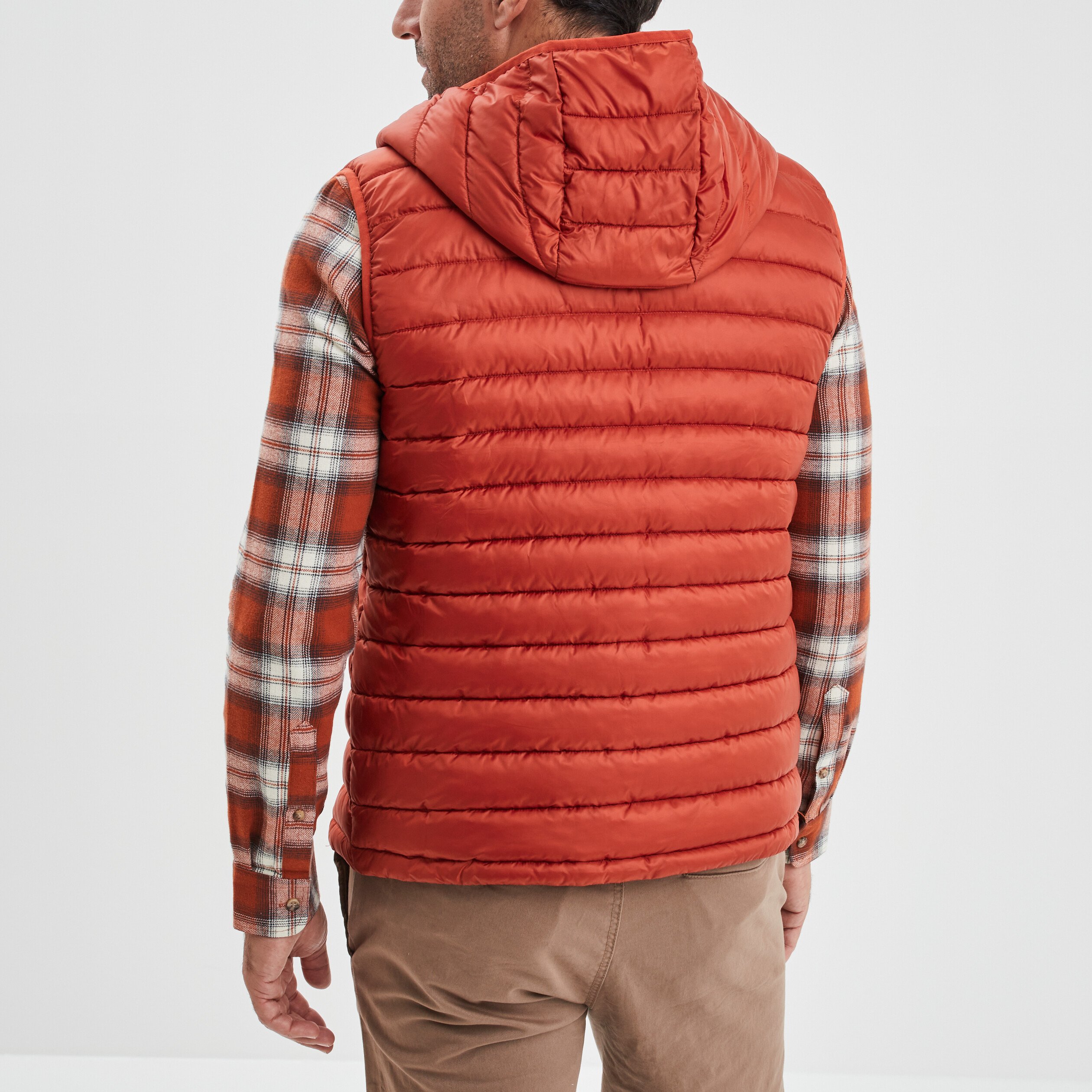 Doudoune sans manches a capuche Creeks orange fonce homme