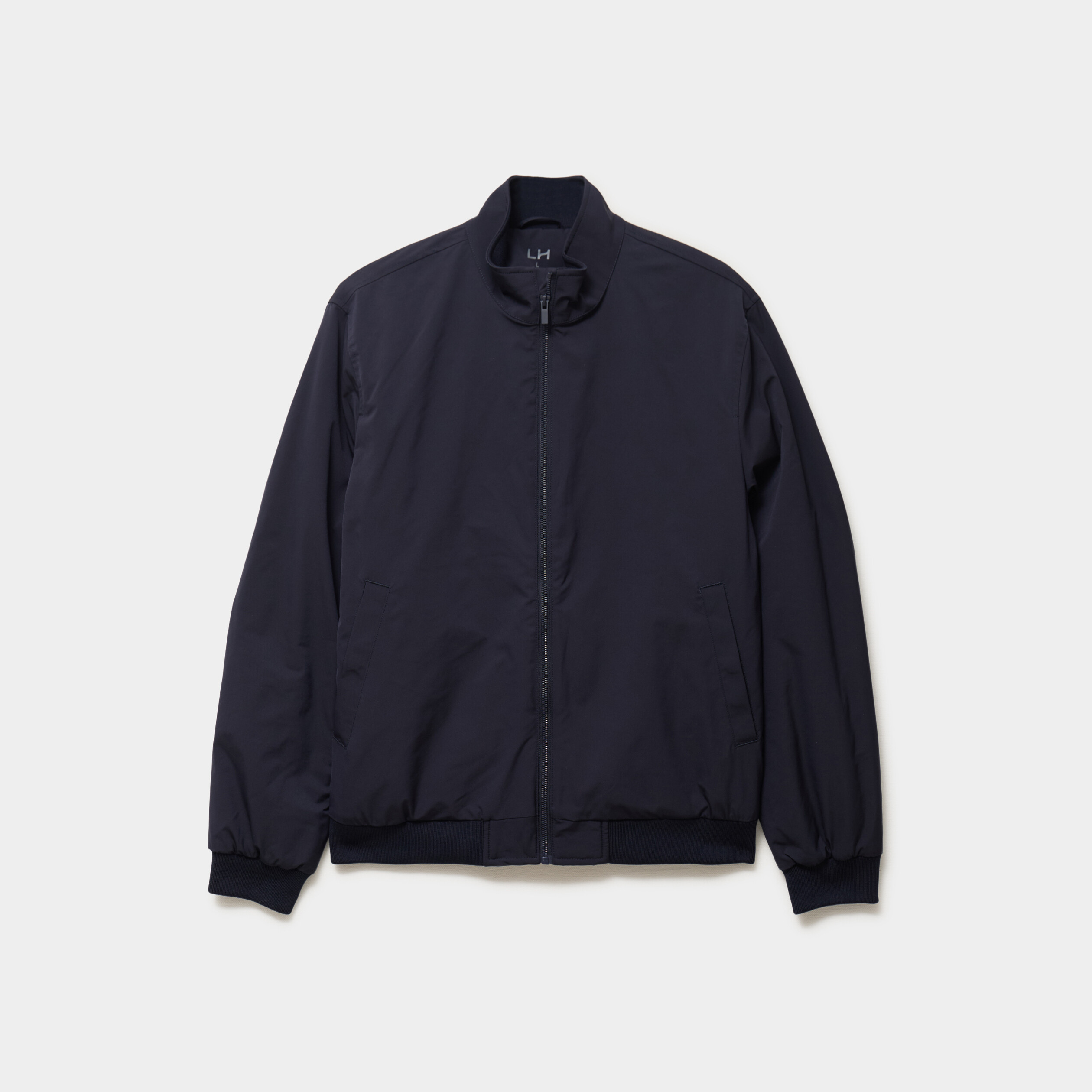 Blouson d&eacute;perlant col montant bleu fonc&eacute; homme
