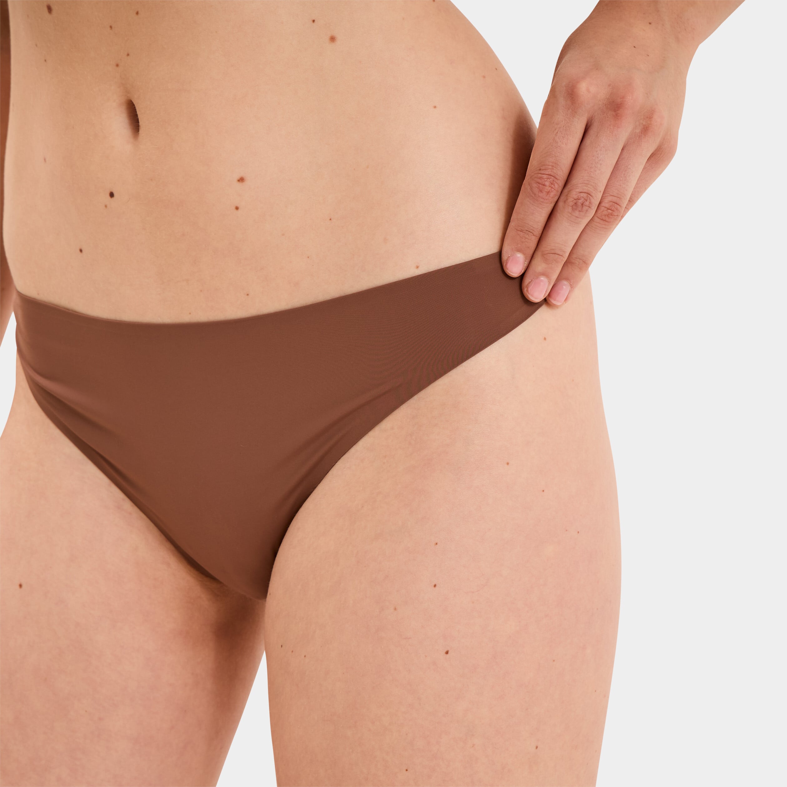 String microfibre sans coutures marron femme