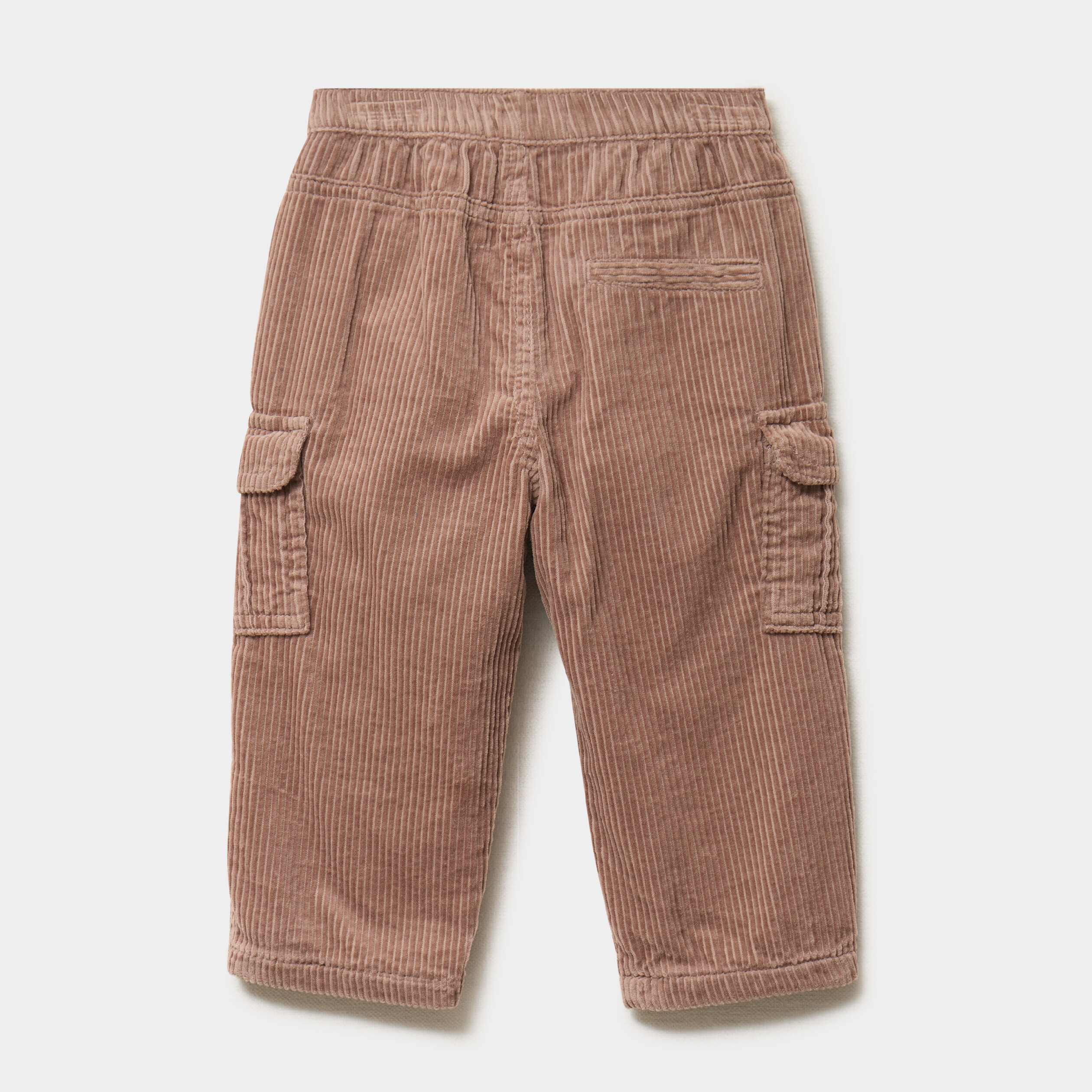Pantalon effet velours c&ocirc;tel&eacute; taupe b&eacute;b&eacute; gar&ccedil;on
