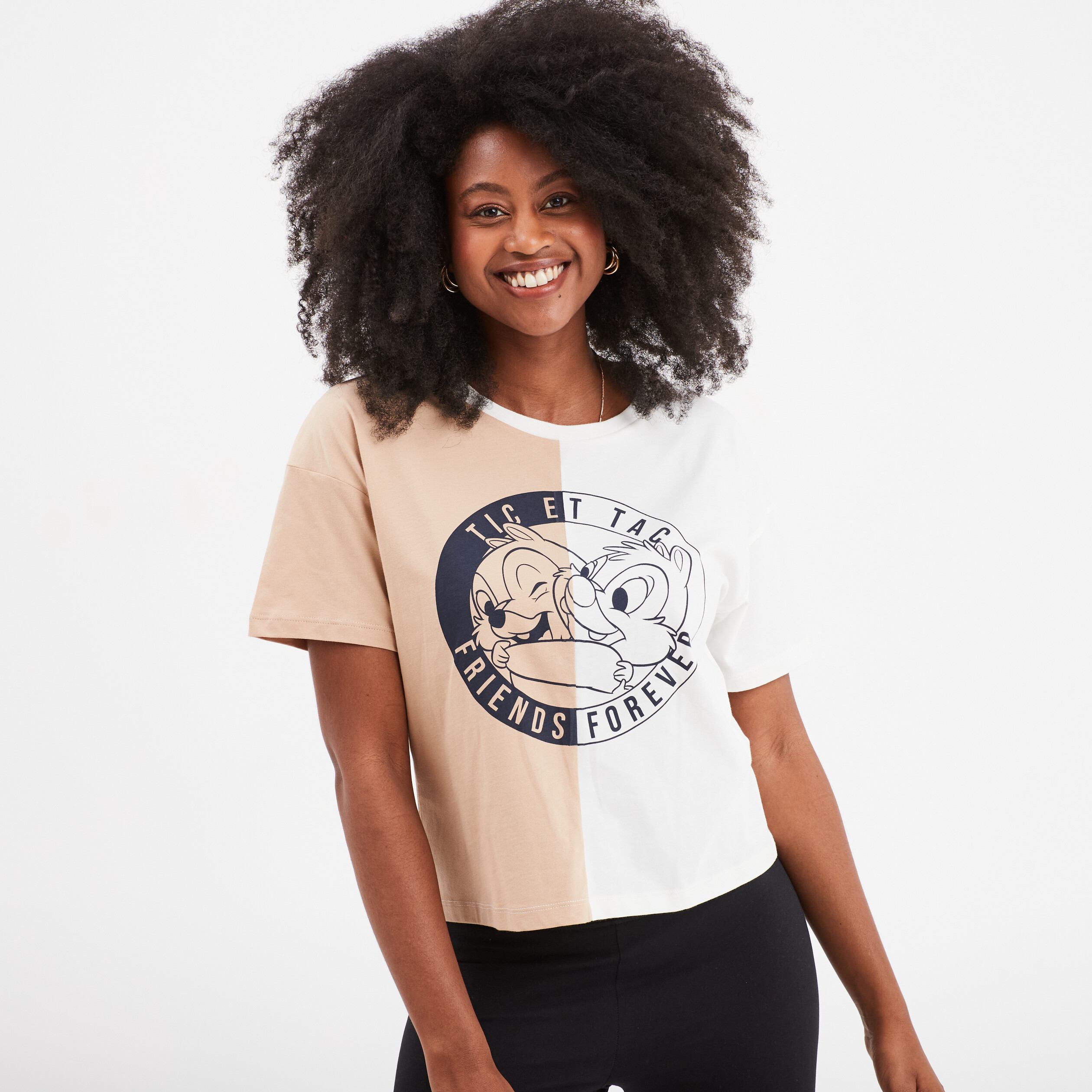 T shirt manches courtes coton Tic et Tac multicolore femme La Halle