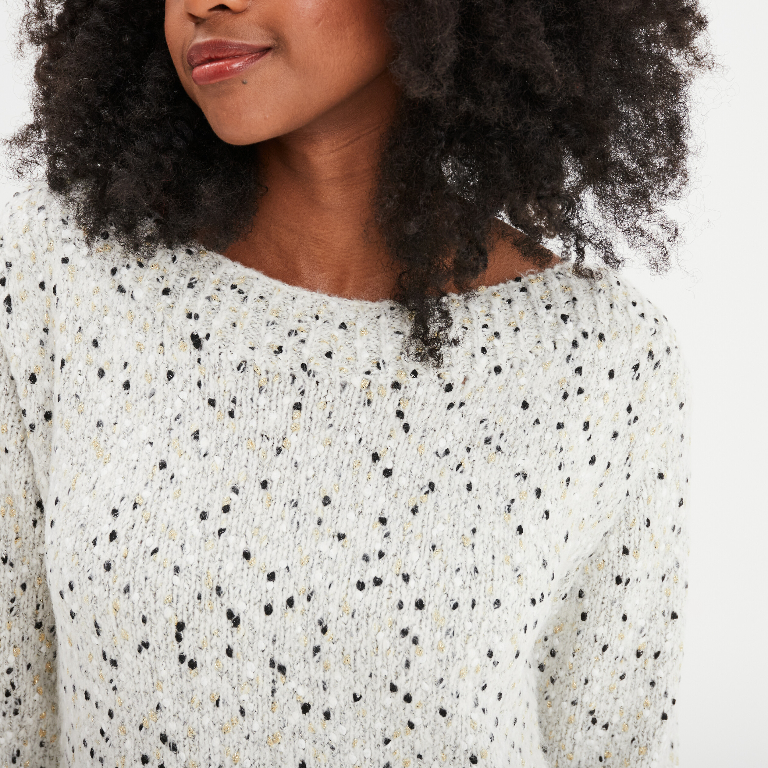 Pull manches longues gris fonc&eacute; femme
