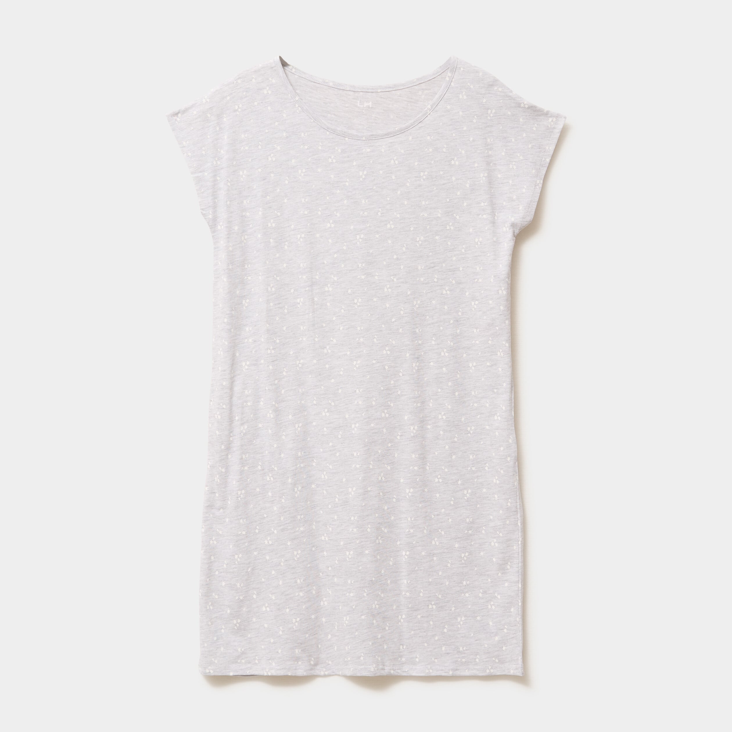 Chemise de nuit manches courtes gris clair femme