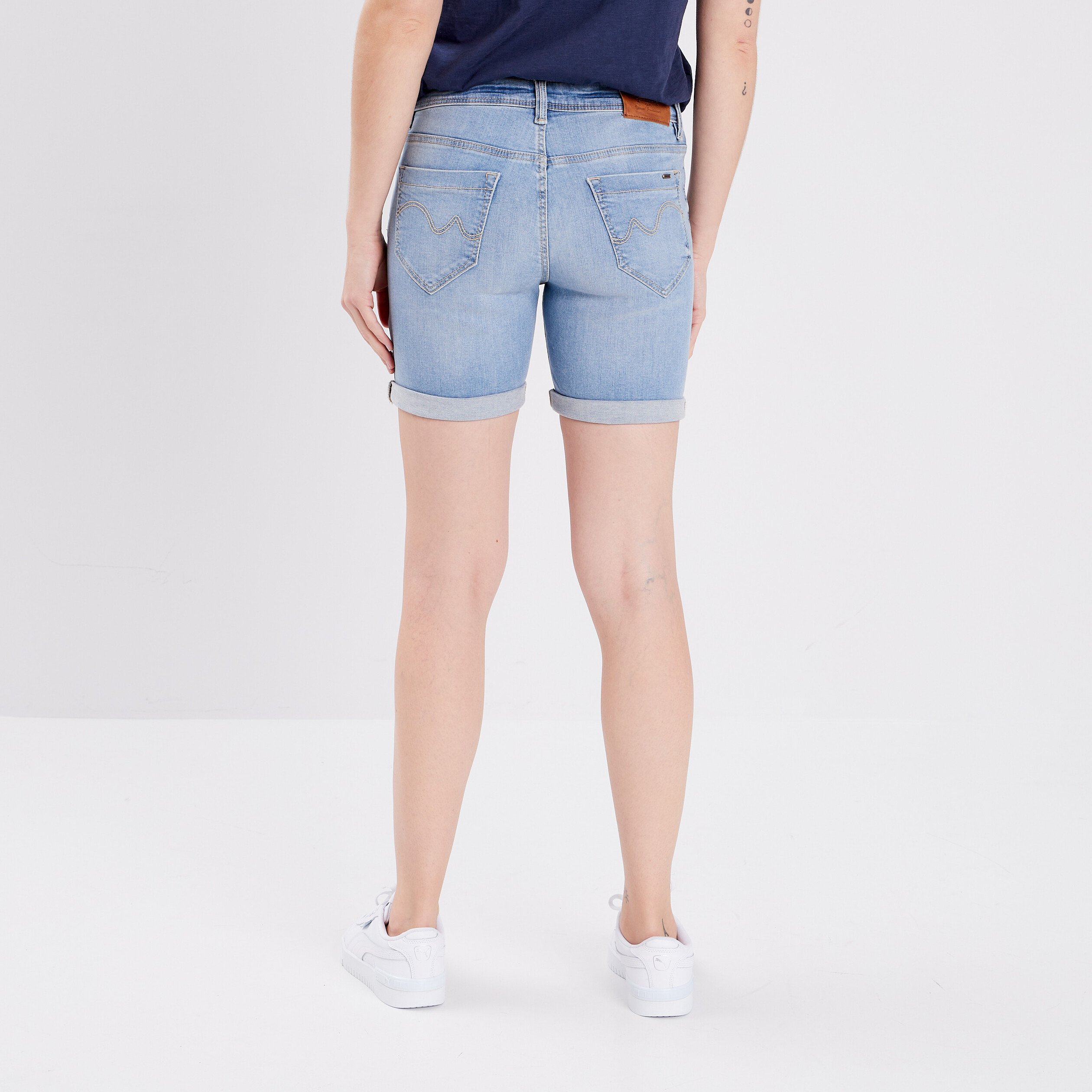 short slim en jean delave denim triple stone femme Short slim en jean délavé denim triple stone femme
